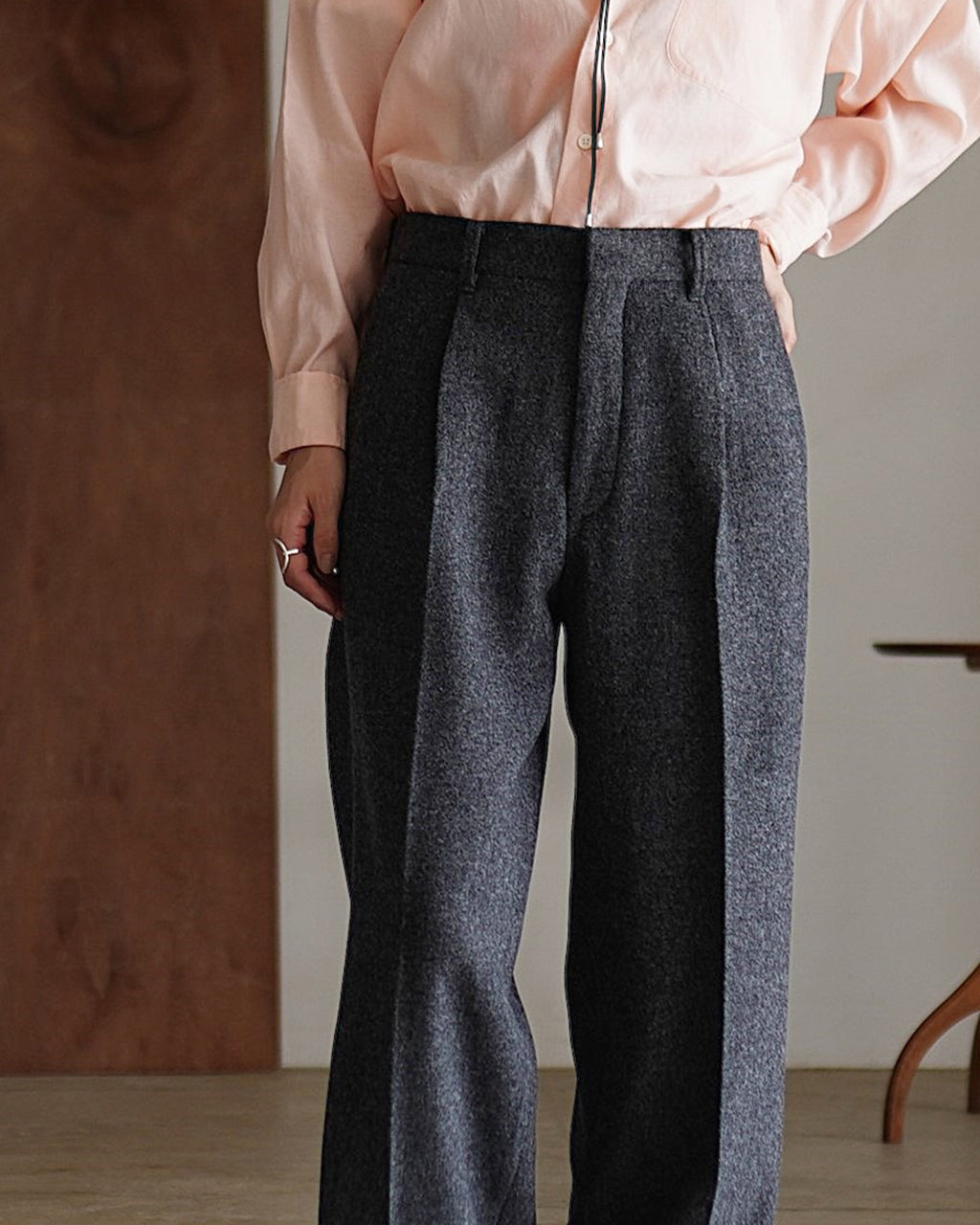 WOOL SEMI FLARE PANTS 25AMSPA09