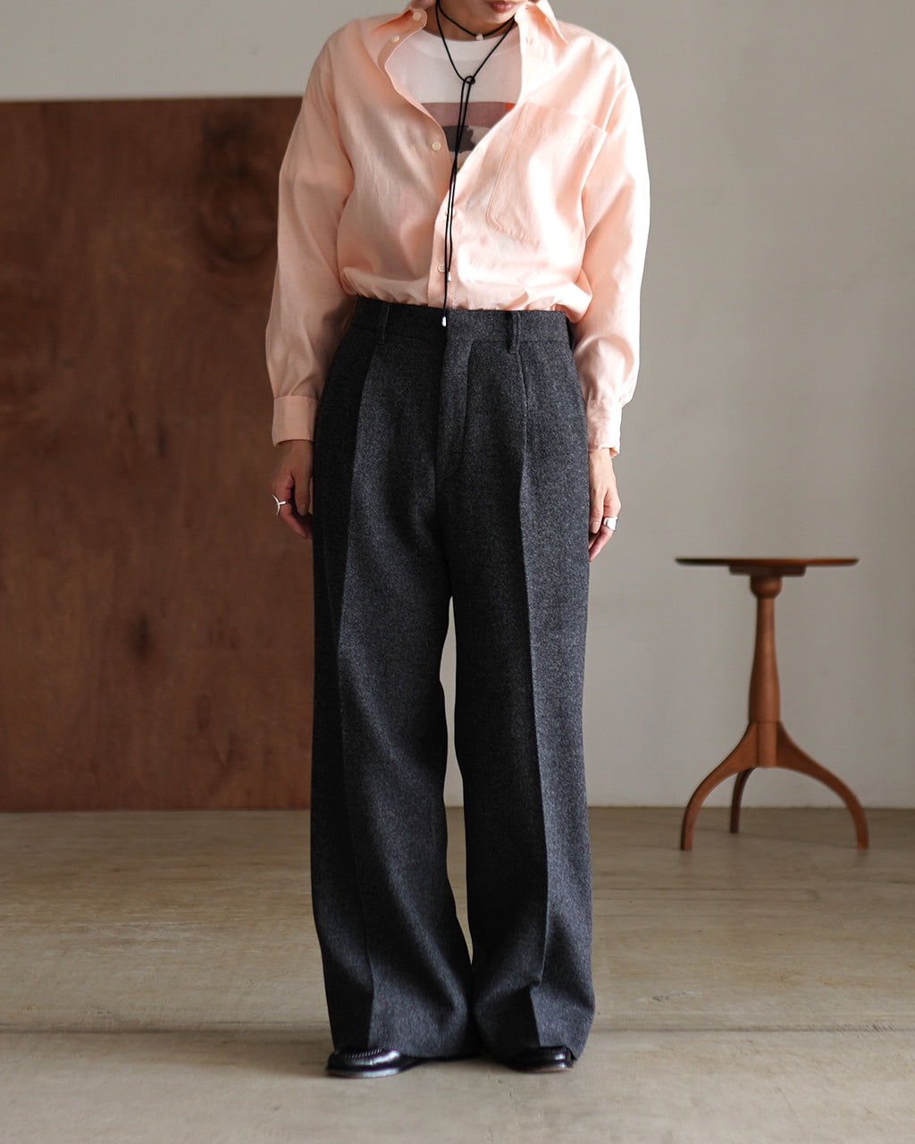 WOOL SEMI FLARE PANTS 25AMSPA09