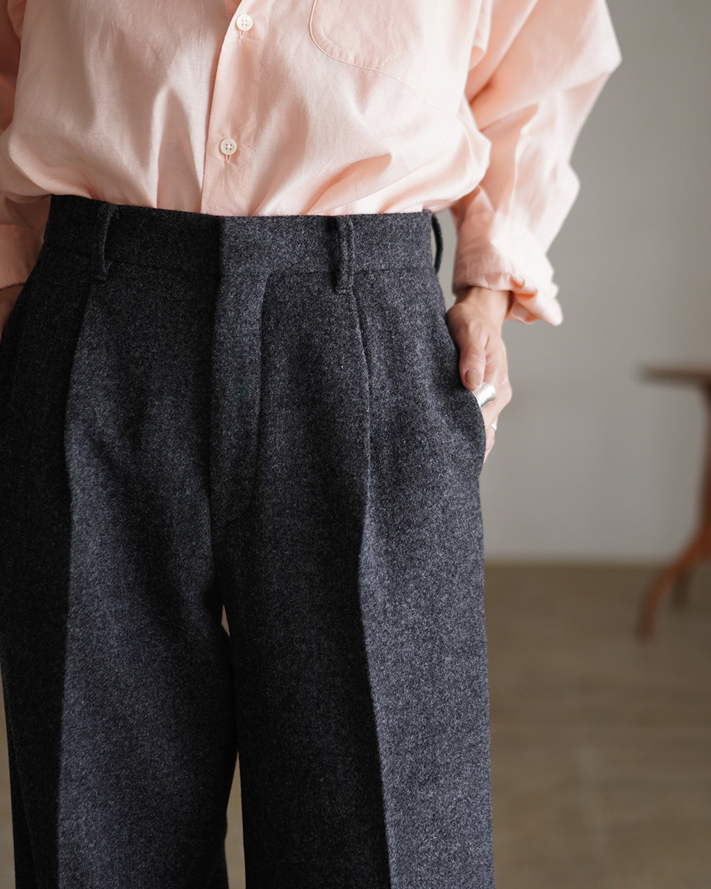 WOOL SEMI FLARE PANTS 25AMSPA09
