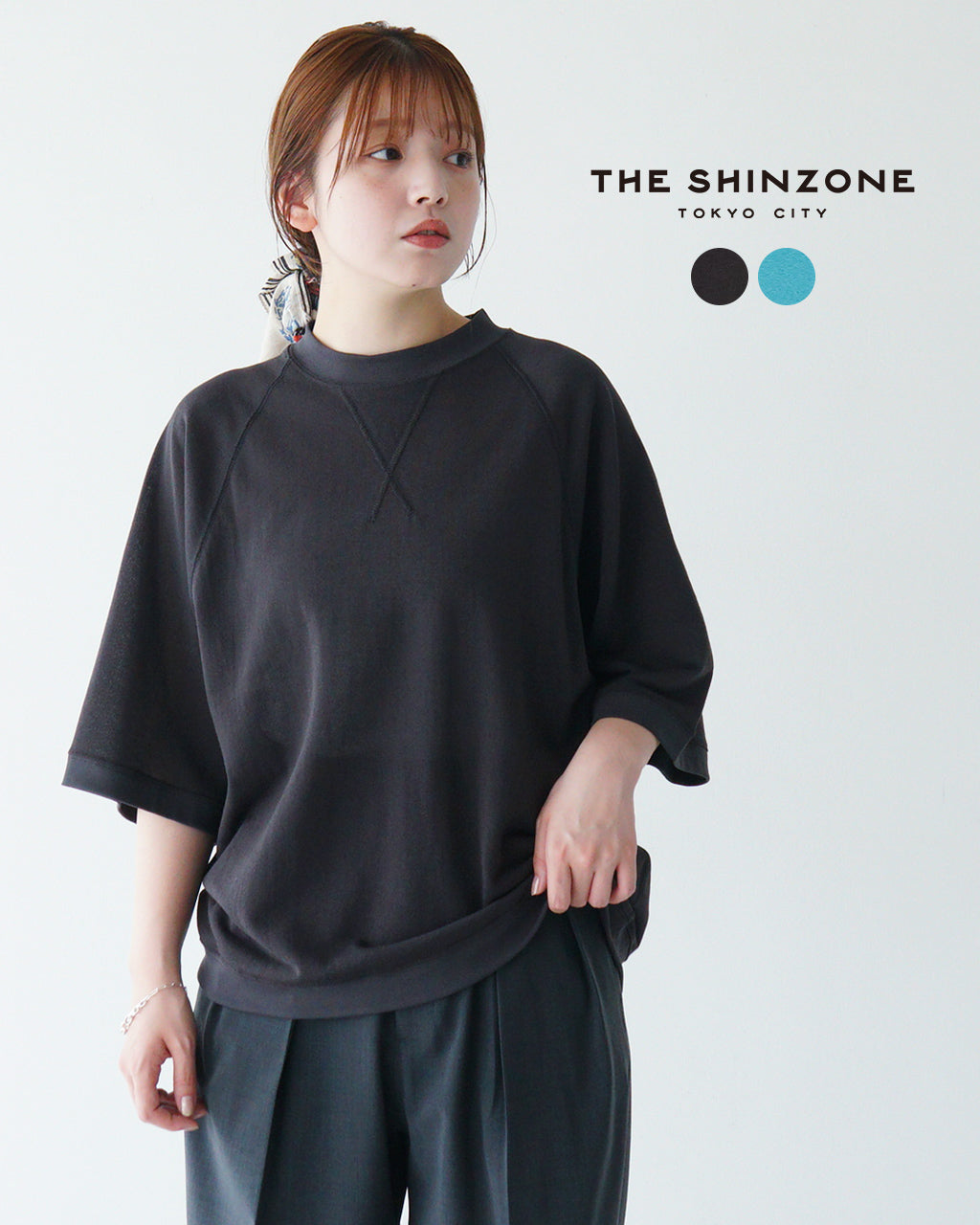 THE SHINZONE シンゾーン シアー ハーフスリーブ Tシャツ 夏トップス SHEER HALF SLEEVES SWEATSHIRT クルーネック プルオーバー  25MMSCU08【送料無料】