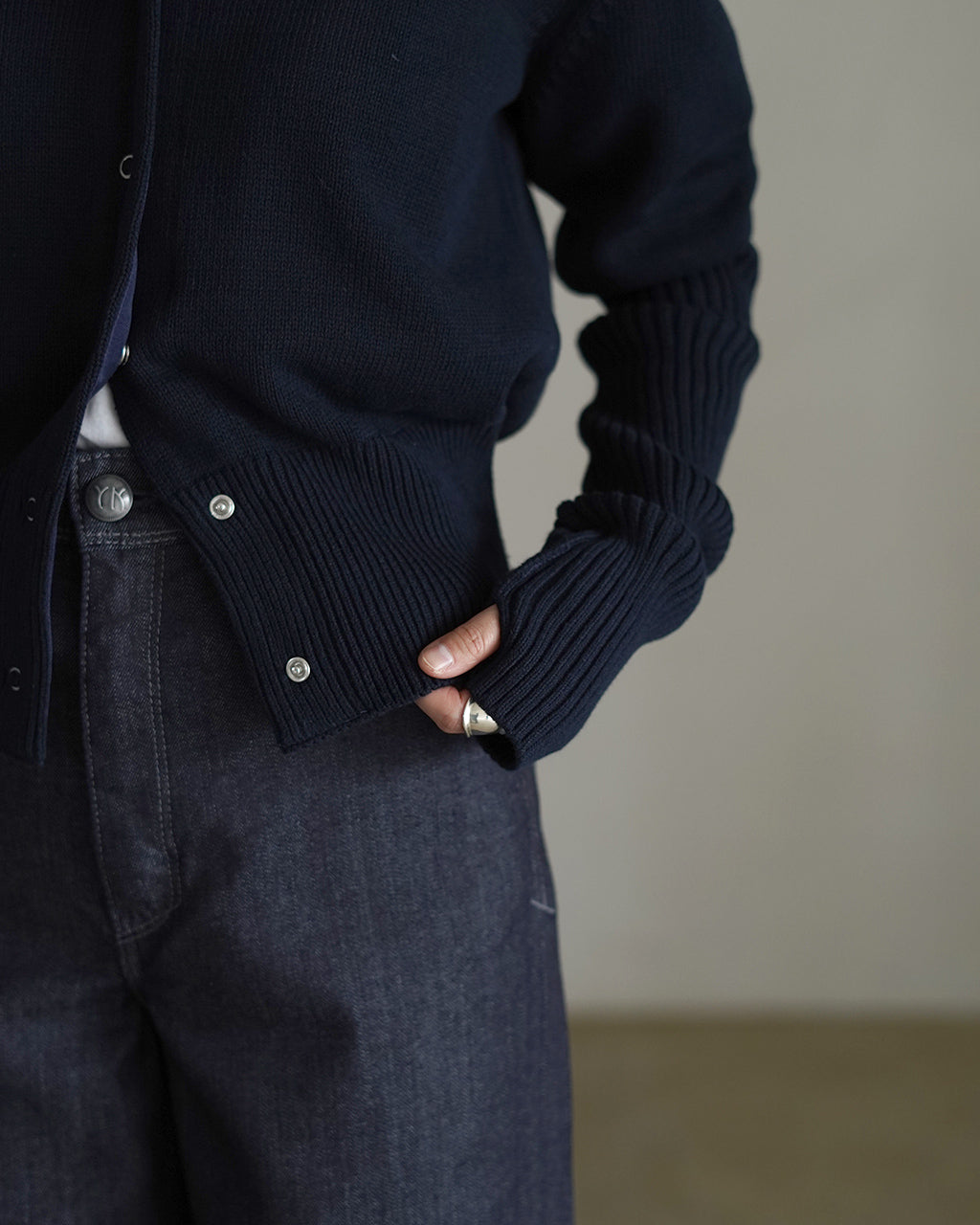 THE SHINZONE コットン ロングリブカーディガン COTTON LONG RIB