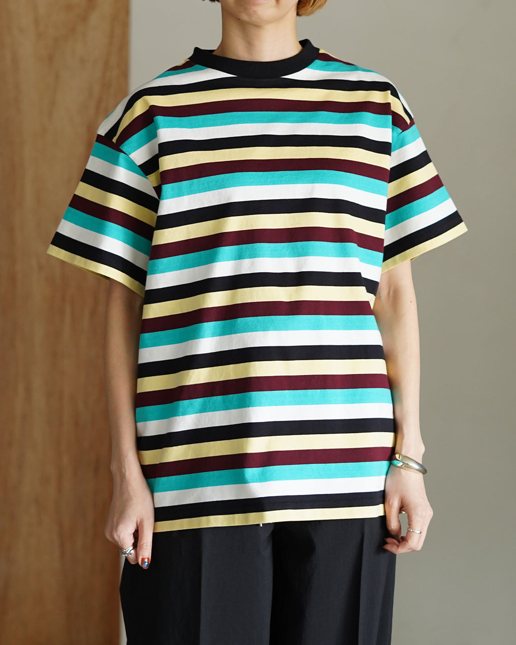 THE SHINZONE シンゾーン マルチストライプジャージーTシャツ