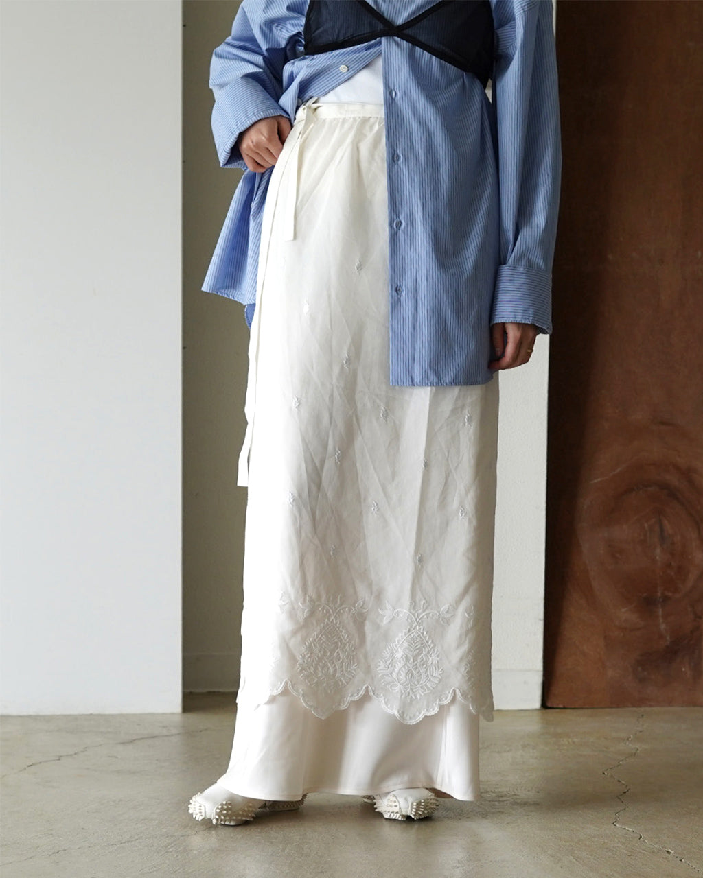 LACE APRON SKIRT 26SMSSK03