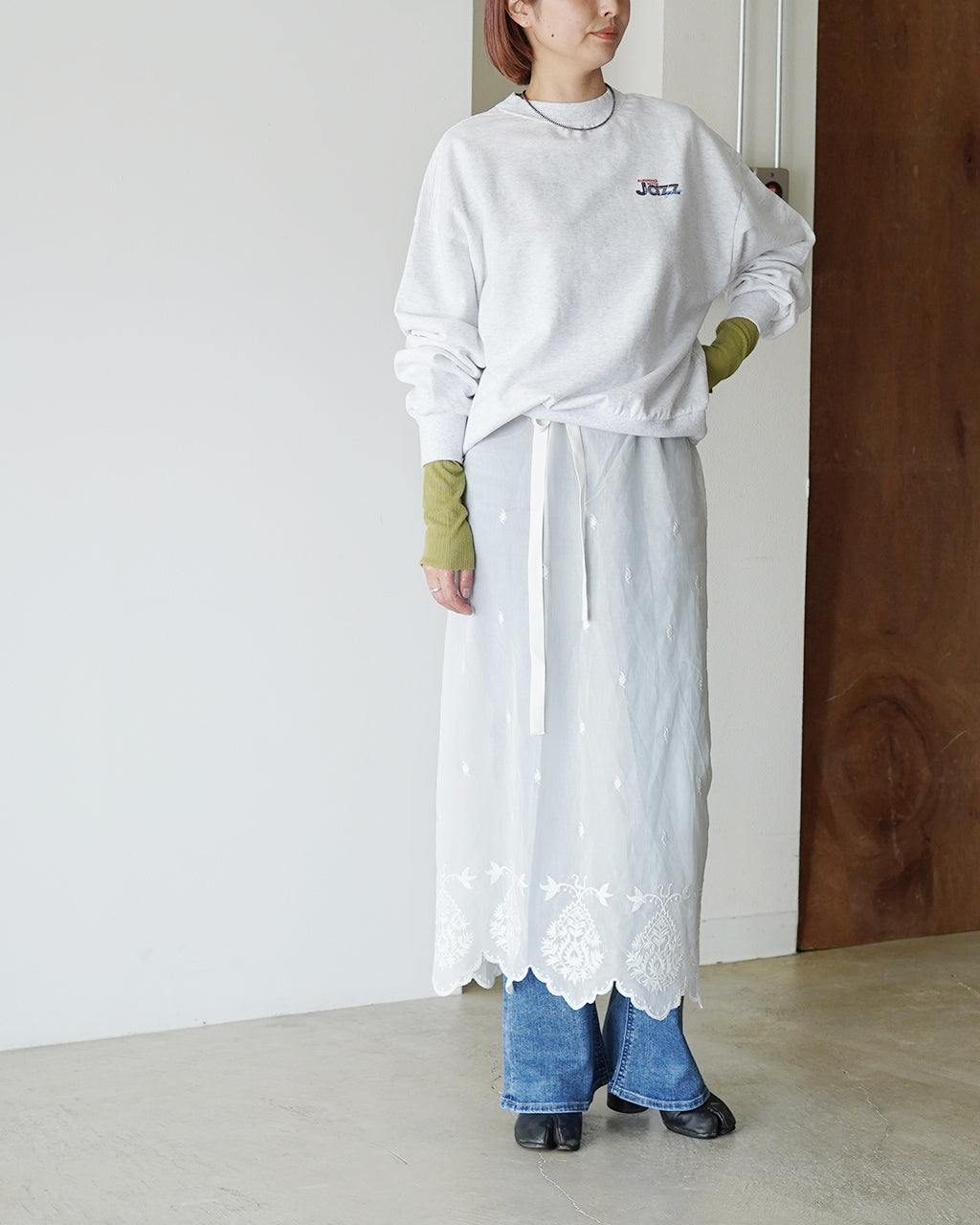 LACE APRON SKIRT 26SMSSK03