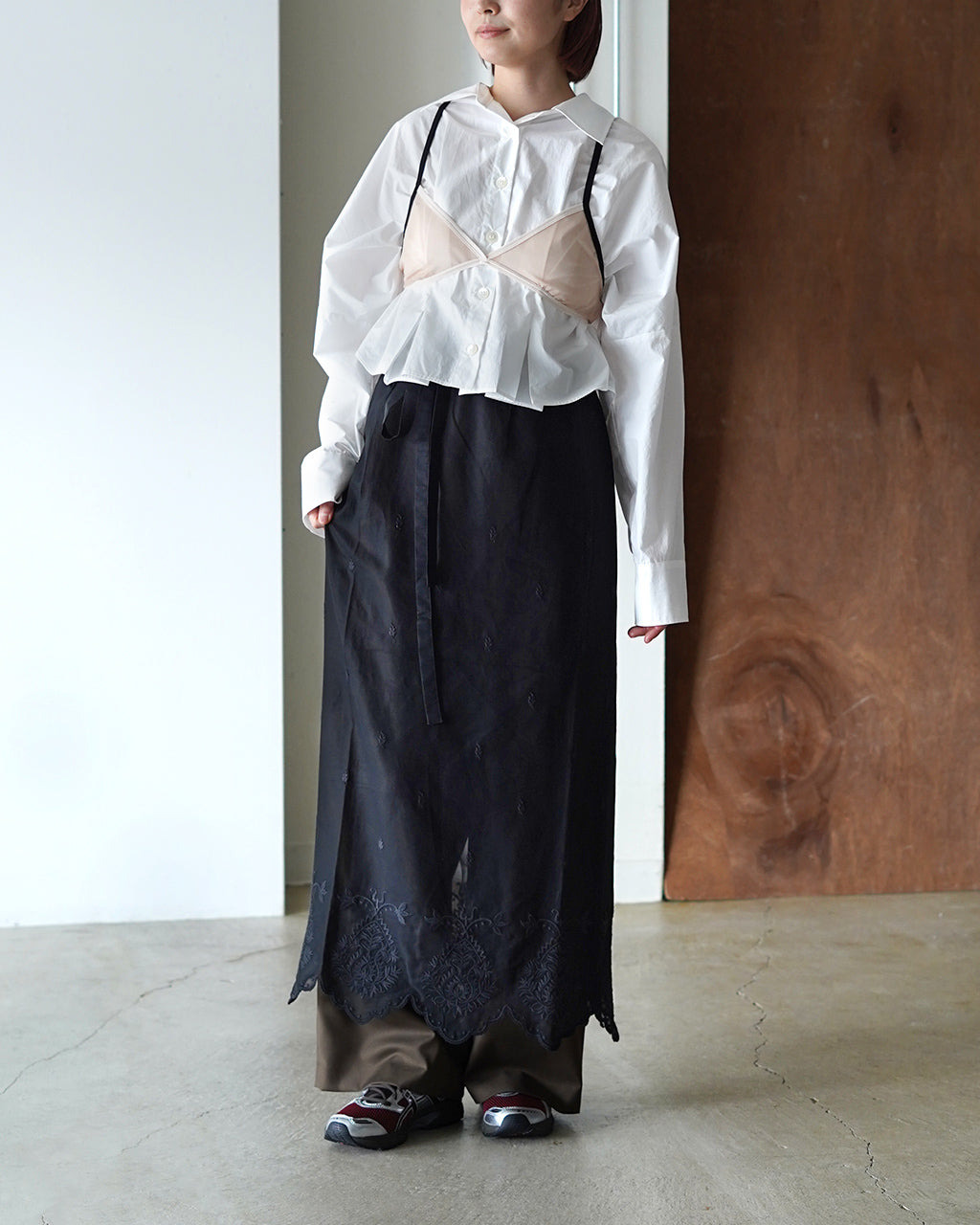 LACE APRON SKIRT 26SMSSK03