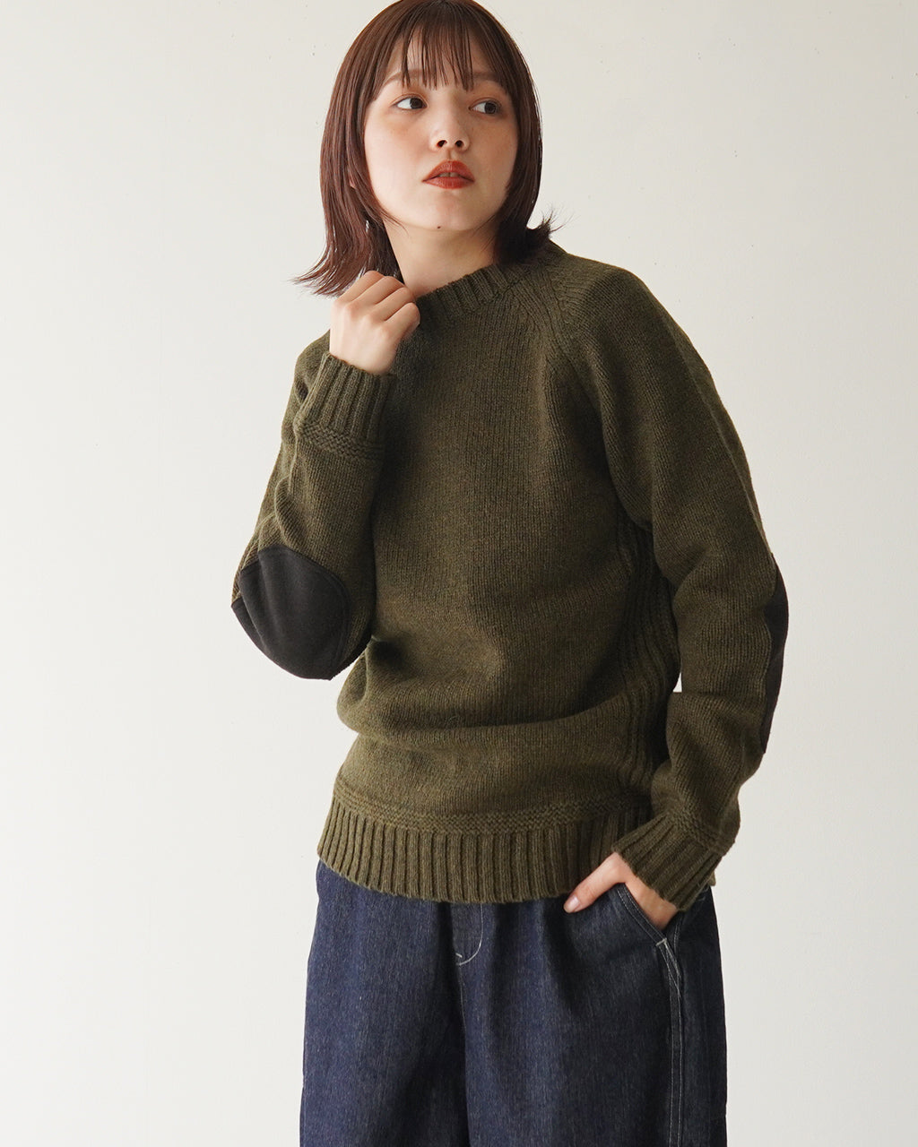 【SALE！30%OFF】soglia ソリア  ランドノア セーター LANDNOAH sweater エルボーパッチ クルーネック ウール ニット セーター プルオーバー【送料無料】