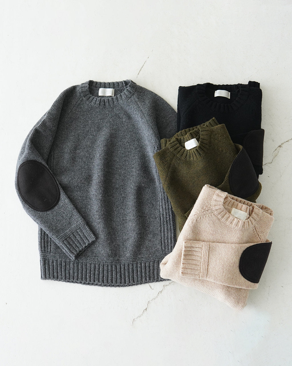 【SALE！30%OFF】soglia ソリア  ランドノア セーター LANDNOAH sweater エルボーパッチ クルーネック ウール ニット セーター プルオーバー【送料無料】