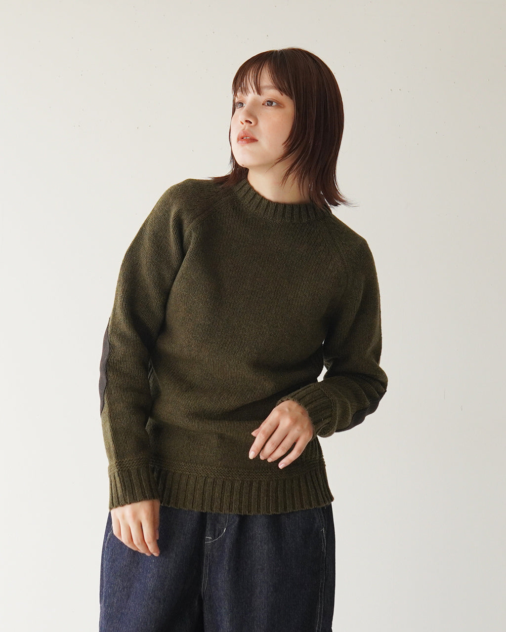 【SALE！30%OFF】soglia ソリア  ランドノア セーター LANDNOAH sweater エルボーパッチ クルーネック ウール ニット セーター プルオーバー【送料無料】