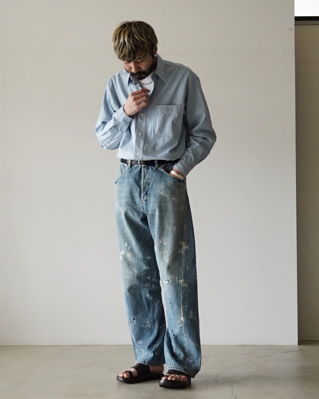 BACK CINCH JEANS(PAINT) COM-26S-DM02