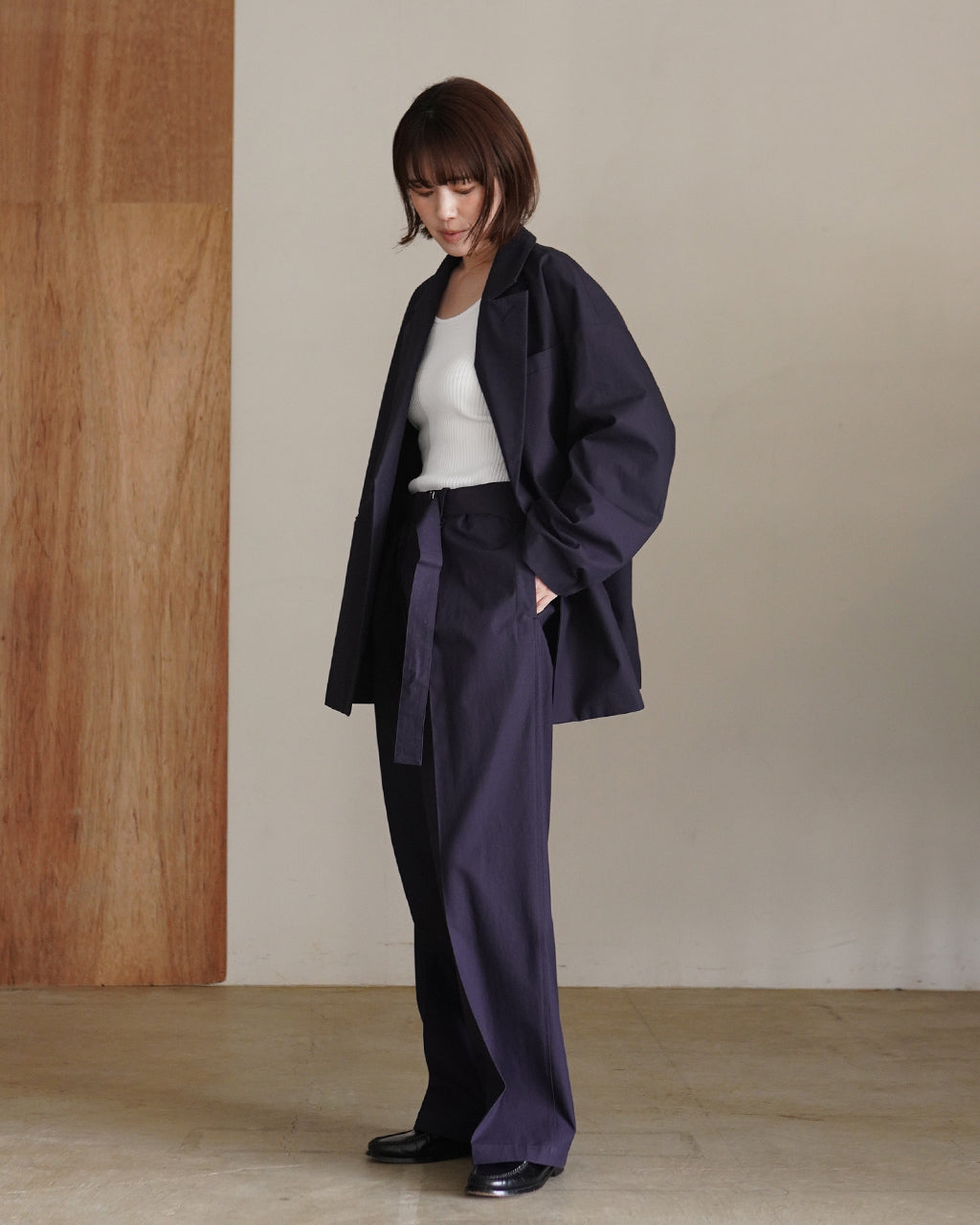 BELTED PANTS (COTTON) COM-26S-PA01