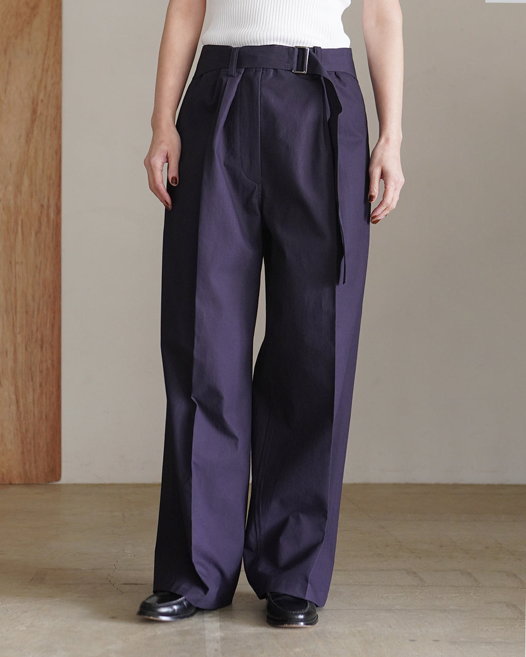 BELTED PANTS (COTTON) COM-26S-PA01