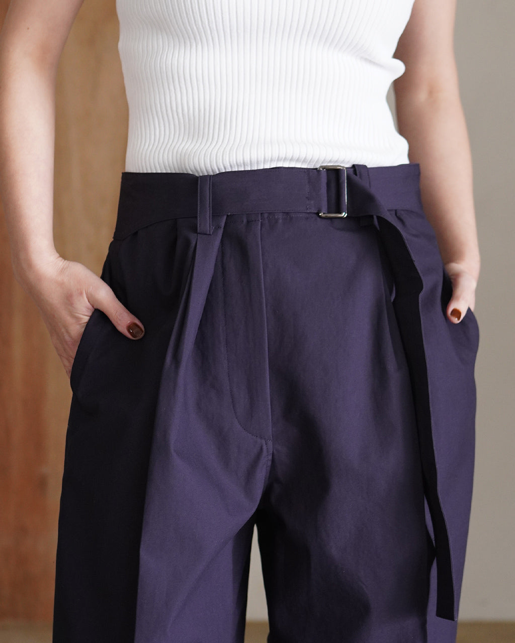 BELTED PANTS (COTTON) COM-26S-PA01