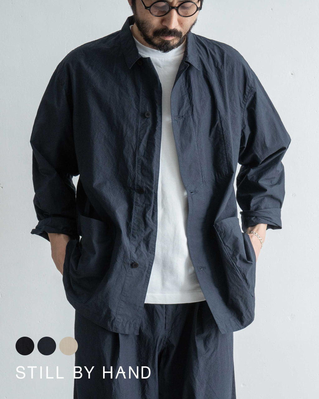 STILL BY HAND スティルバイハンド ブルゾン コットン タイプライター ジャケット カバーオール シャツジャケット BL01252【送料無料】