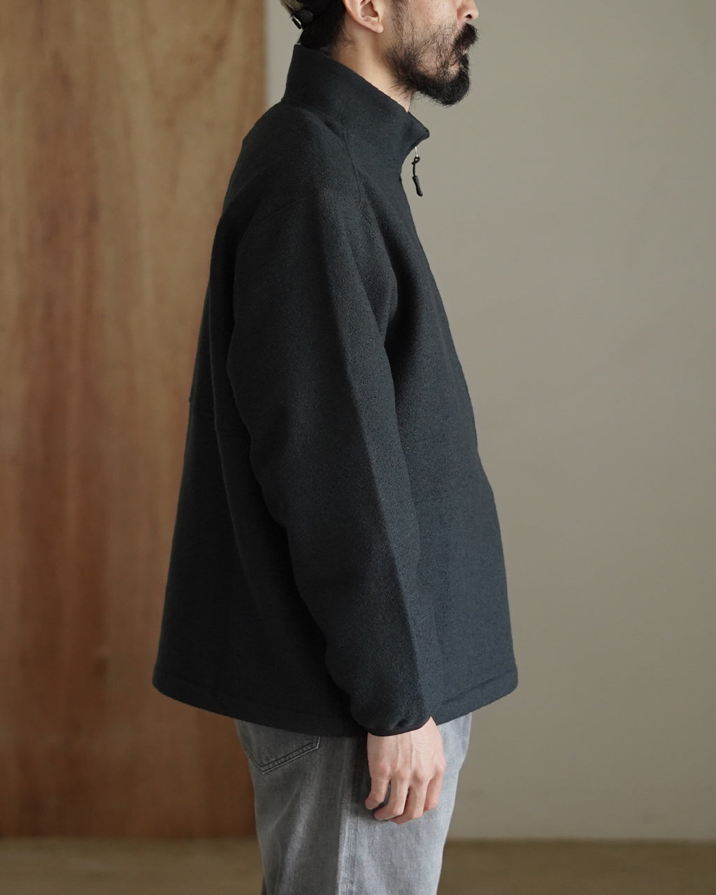 STILL BY HAND スティルバイハンド ウールパイル スタンドカラー