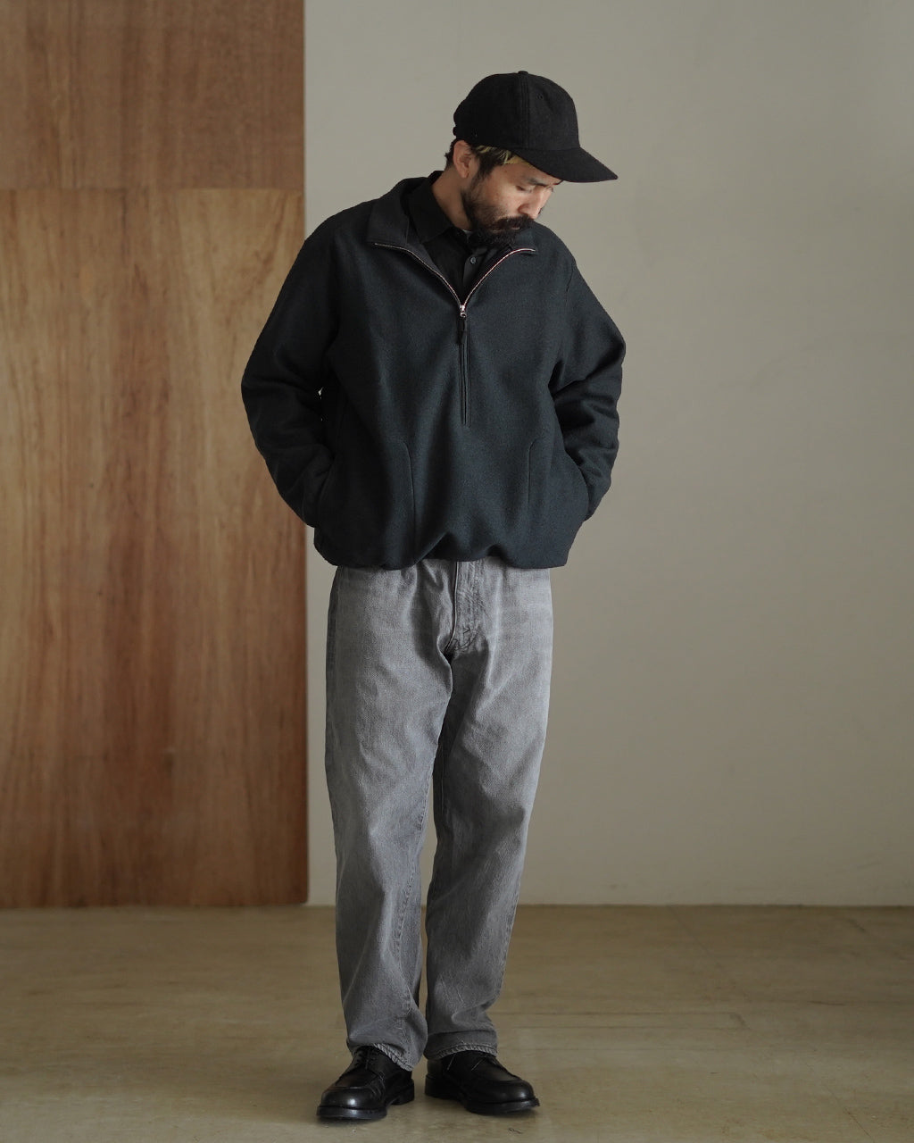 STILL BY HAND スティルバイハンド ウールパイル スタンドカラー