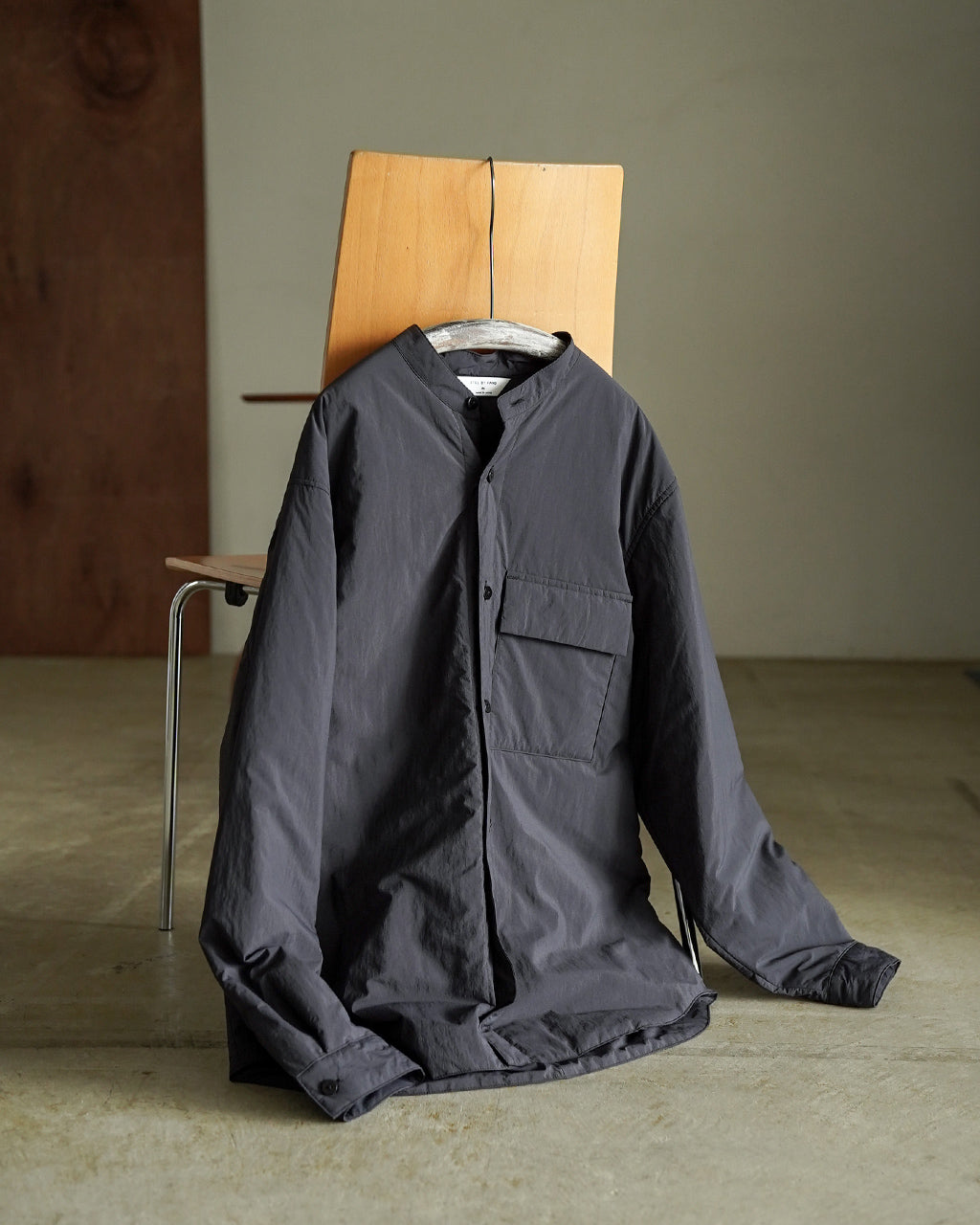 Band collar padded shirt BL04253