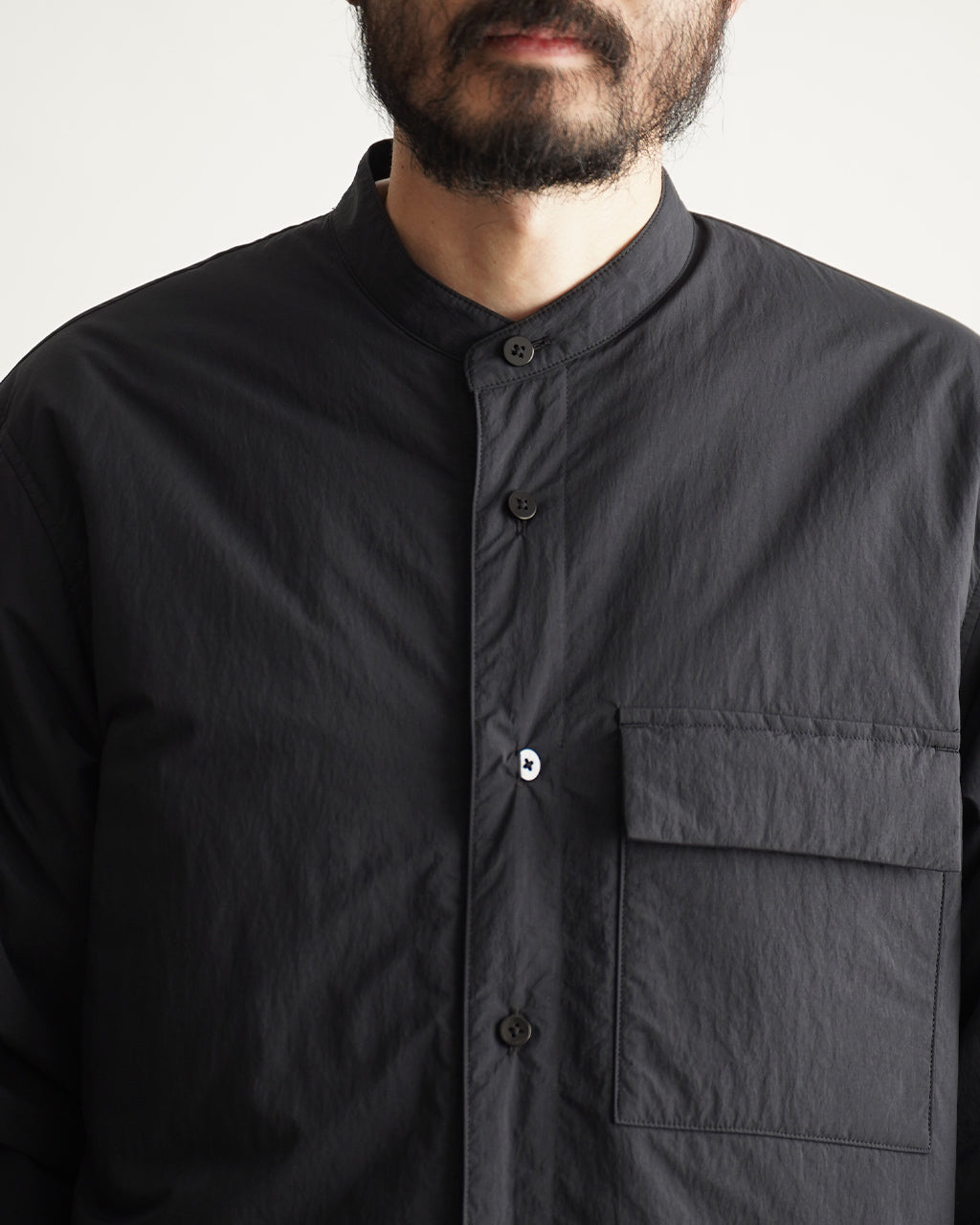 Band collar padded shirt BL04253