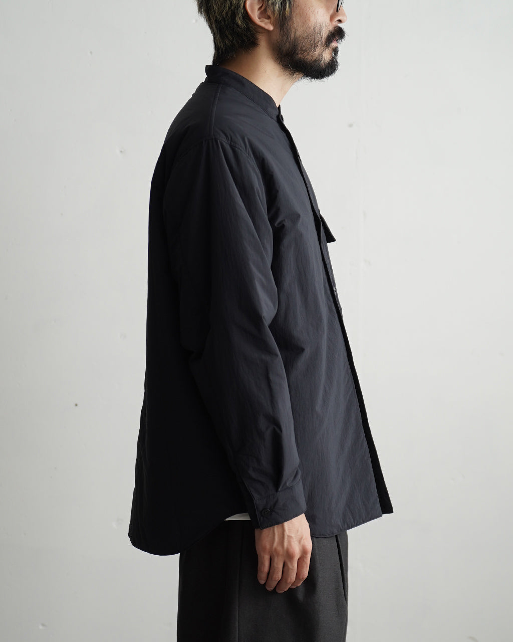 Band collar padded shirt BL04253