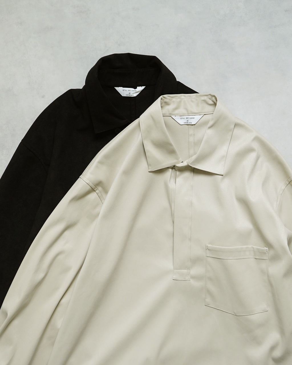 STILL BY HAND スティルバイハンド シンセティック レザー オーバー シャツ SYNTHETIC LEATHER OVER SHIRT プルオーバー ライトブルゾン BL06243 【送料無料】