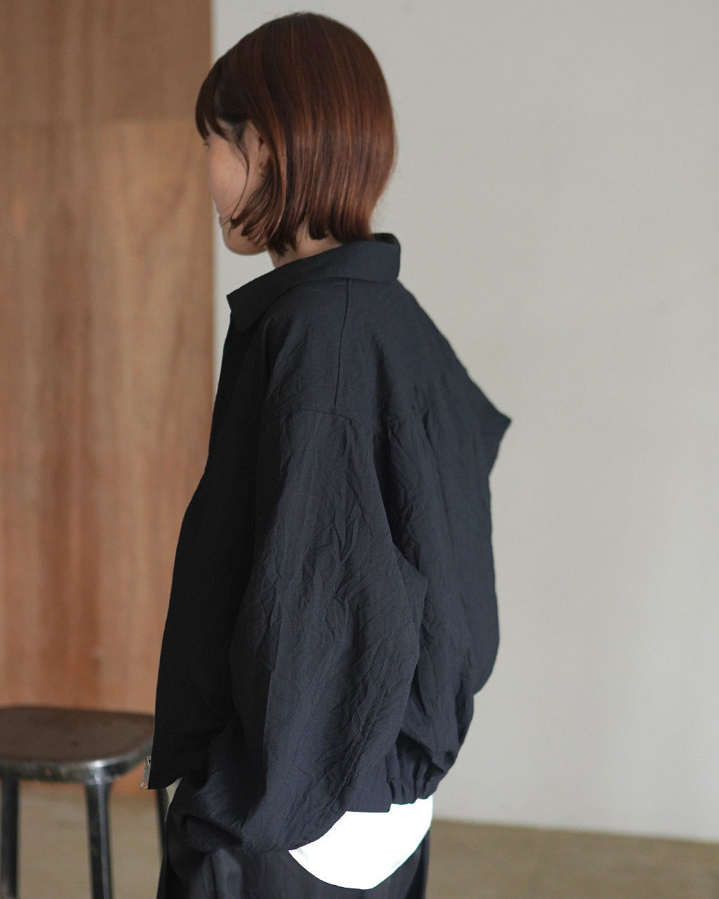 Wool like zip up blouson BL01263WM