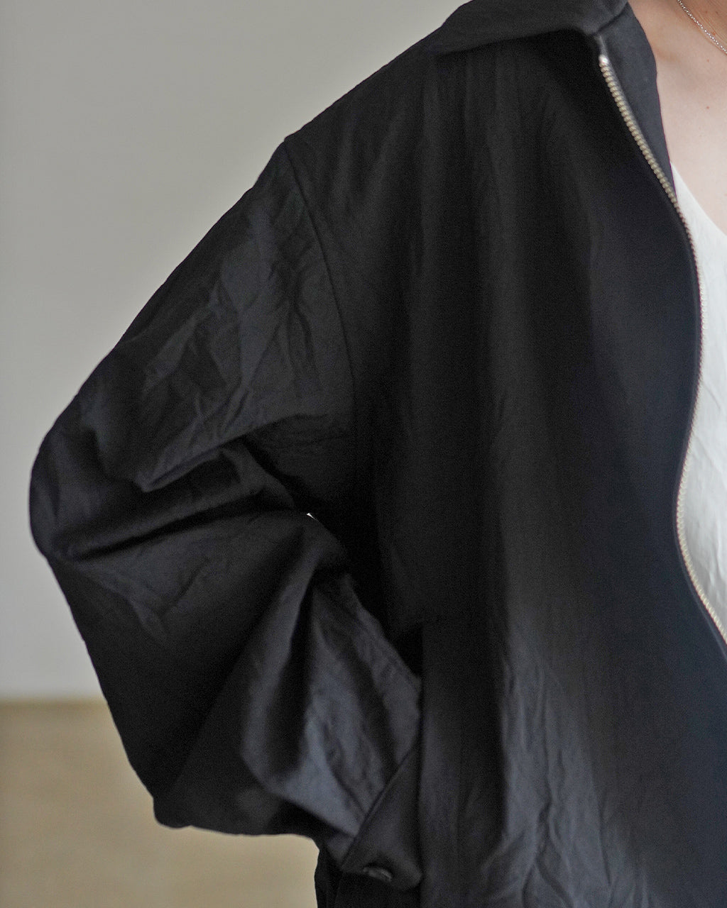 Wool like zip up blouson BL01263WM