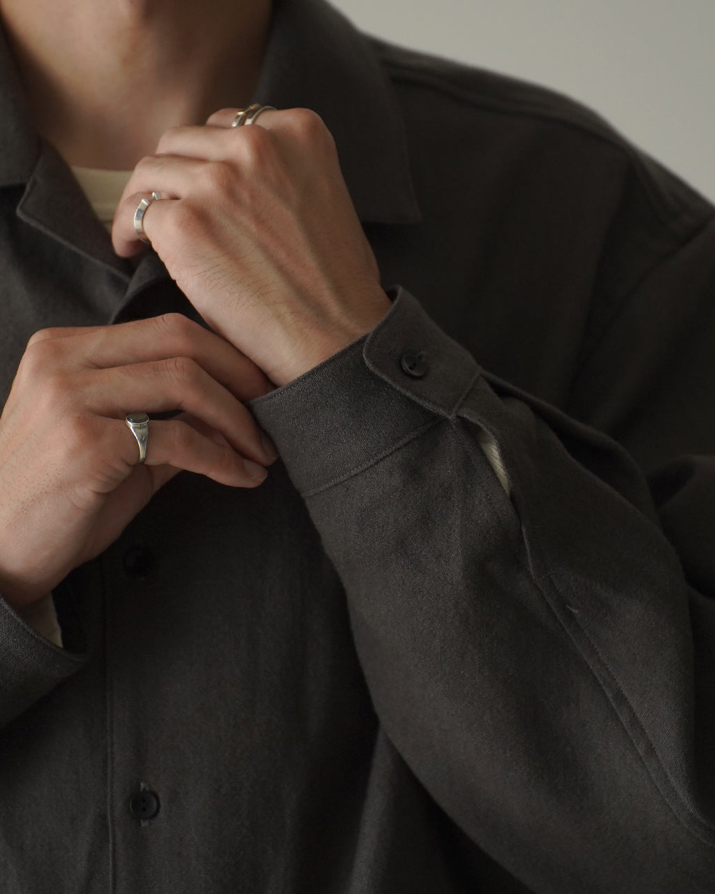 Linen wool open collar shirts SH03264