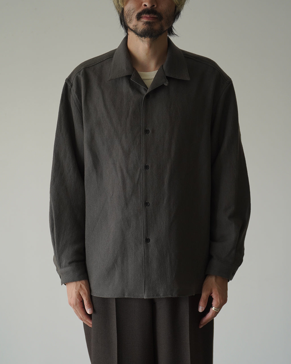 Linen wool open collar shirts SH03264