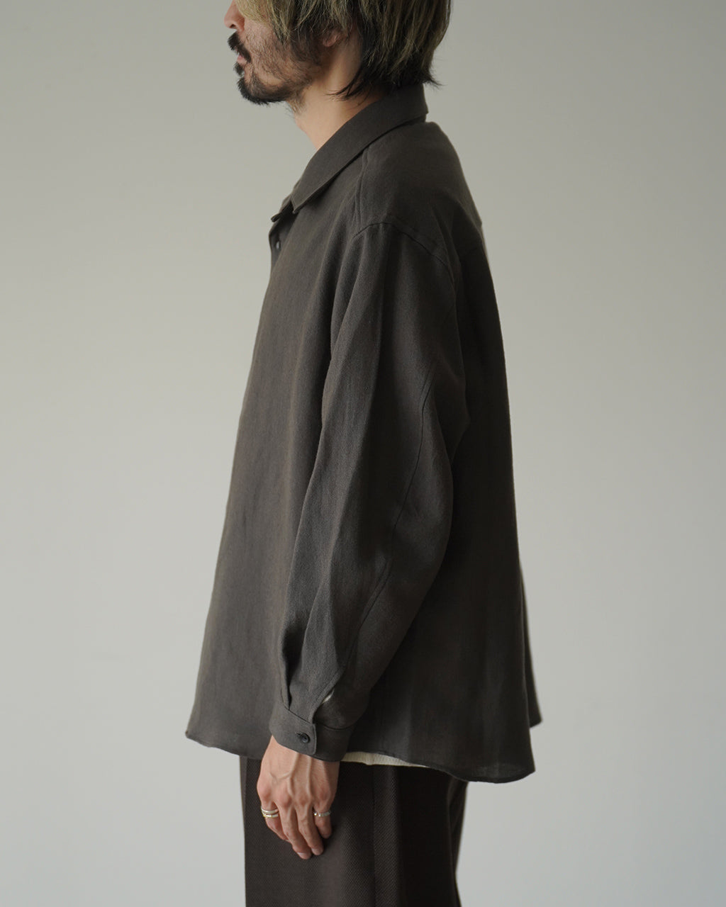 Linen wool open collar shirts SH03264