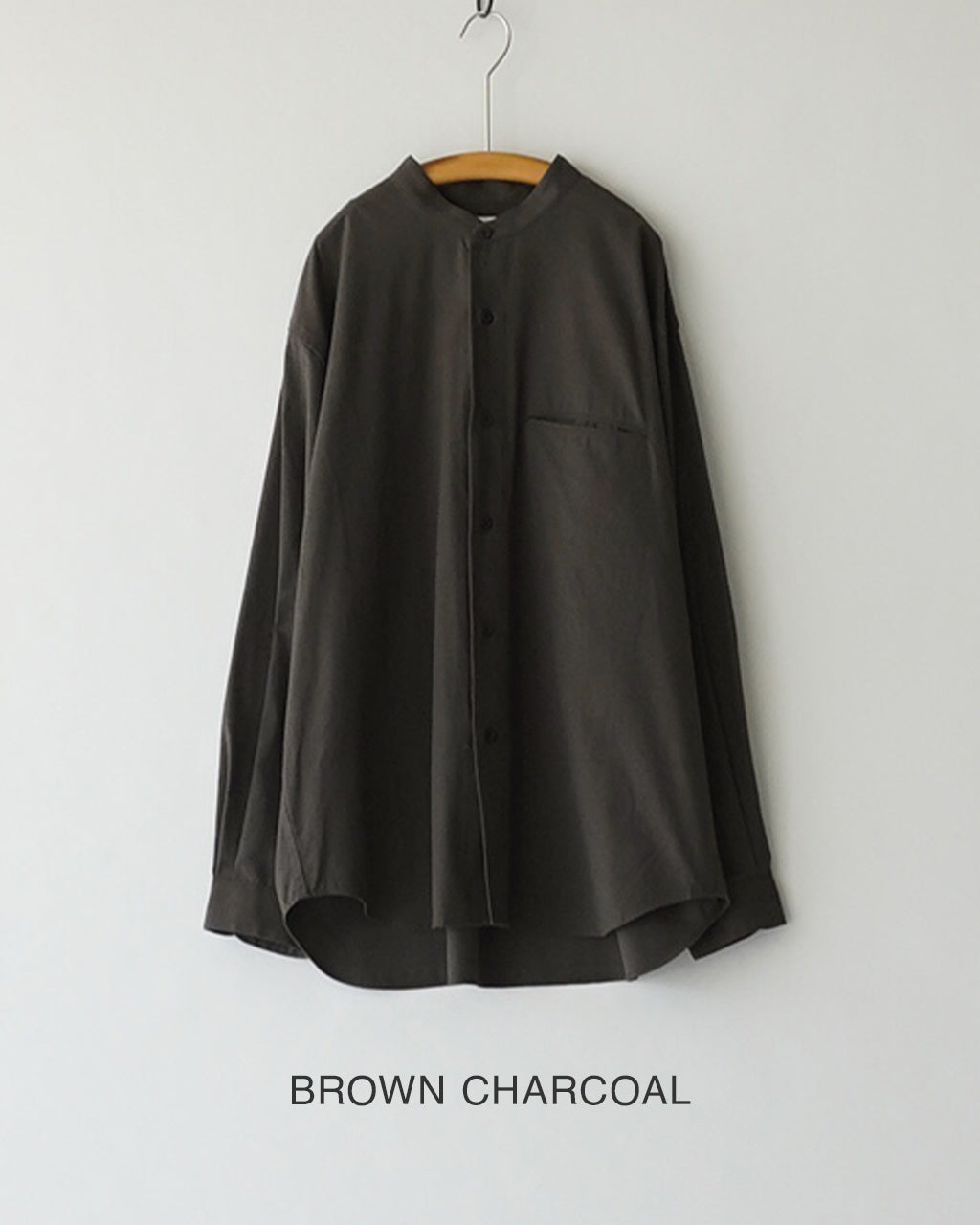 Silk nep band collar shirt SH02263