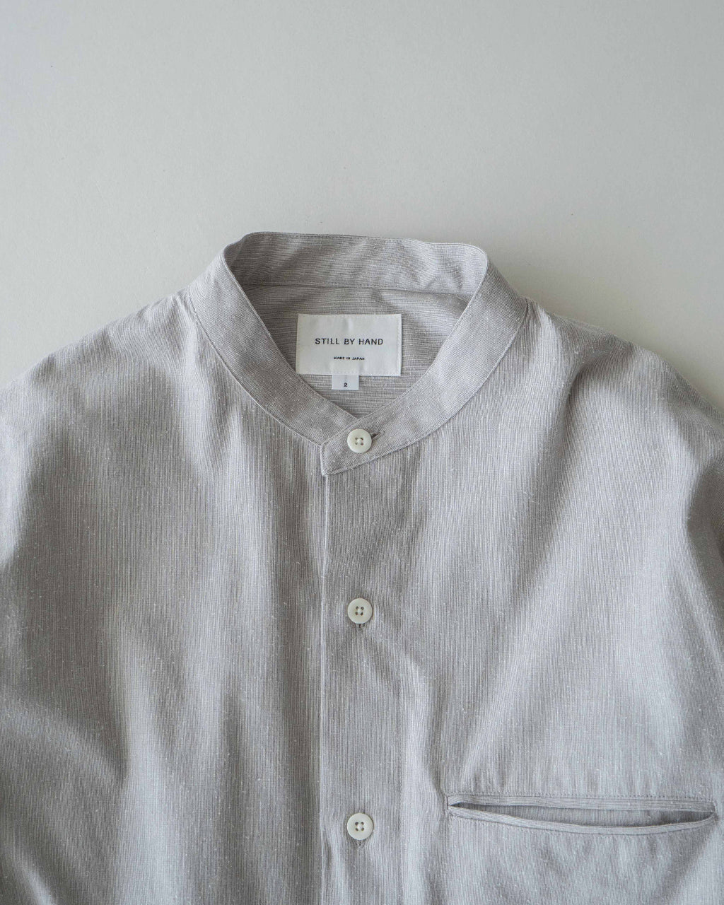 Silk nep band collar shirt SH02263