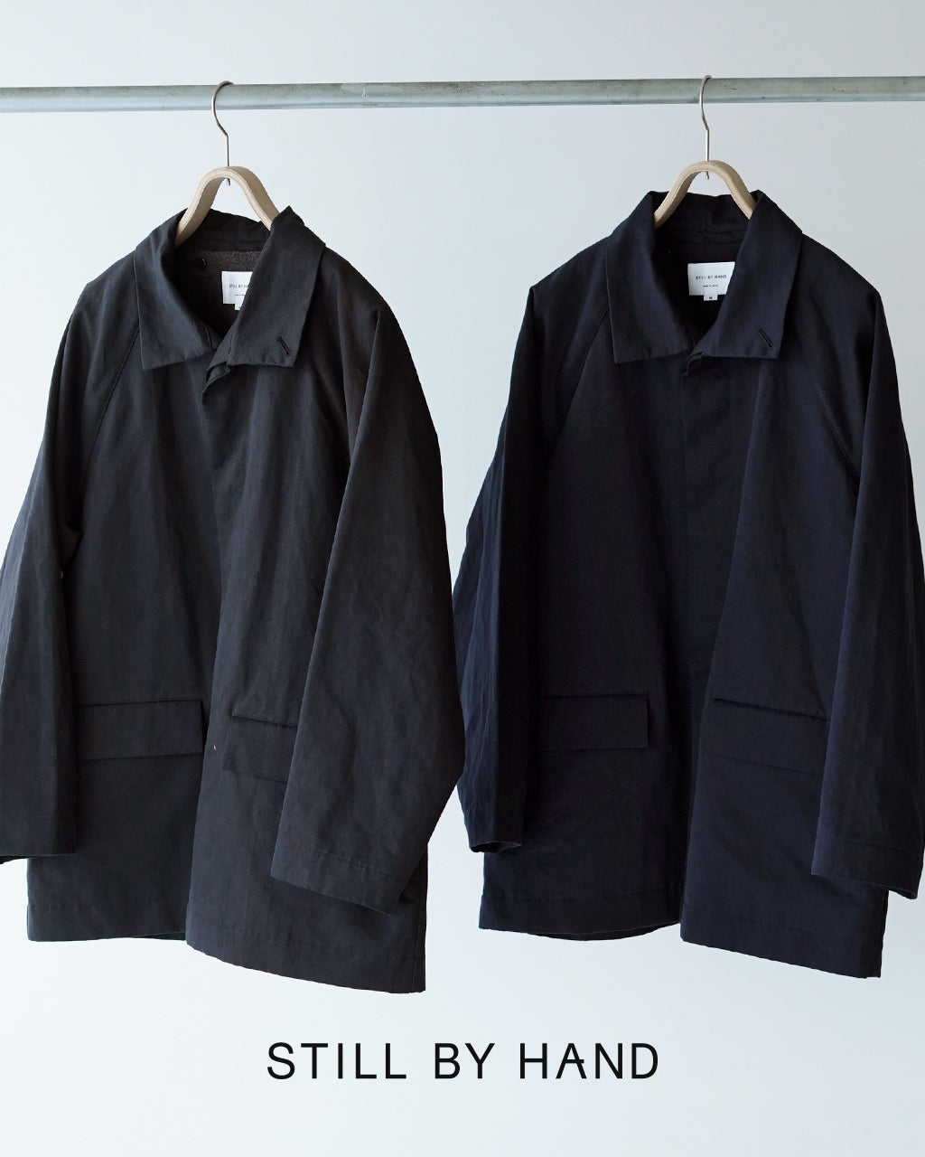 STILL BY HAND Still by Hand Half Coat with Liner Balmacaan Coat CO01244 [Free Shipping] 