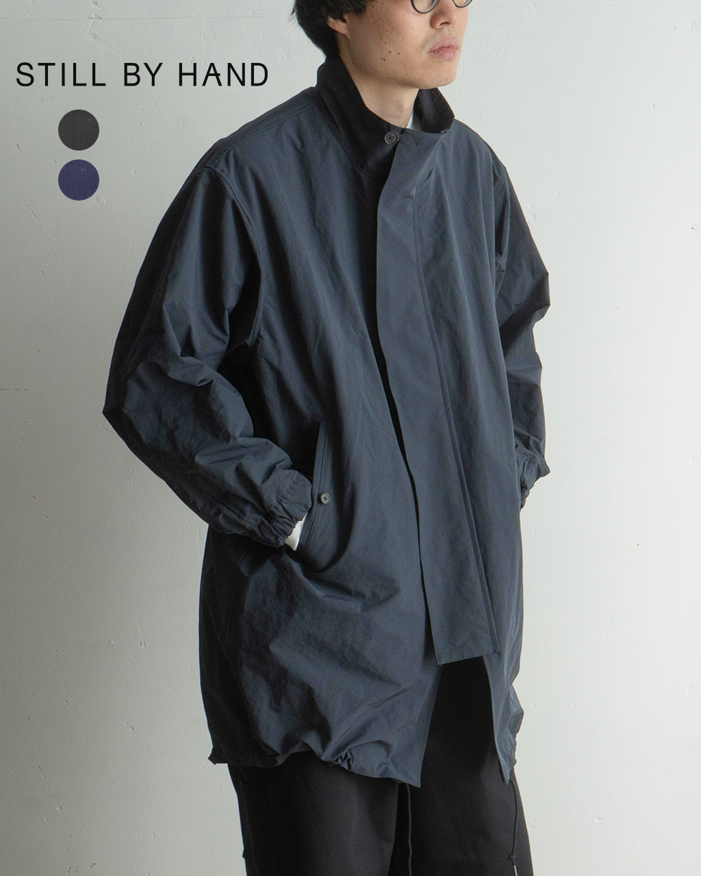 STILL BY HAND Stand collar coat CO03251 [Free shipping] 