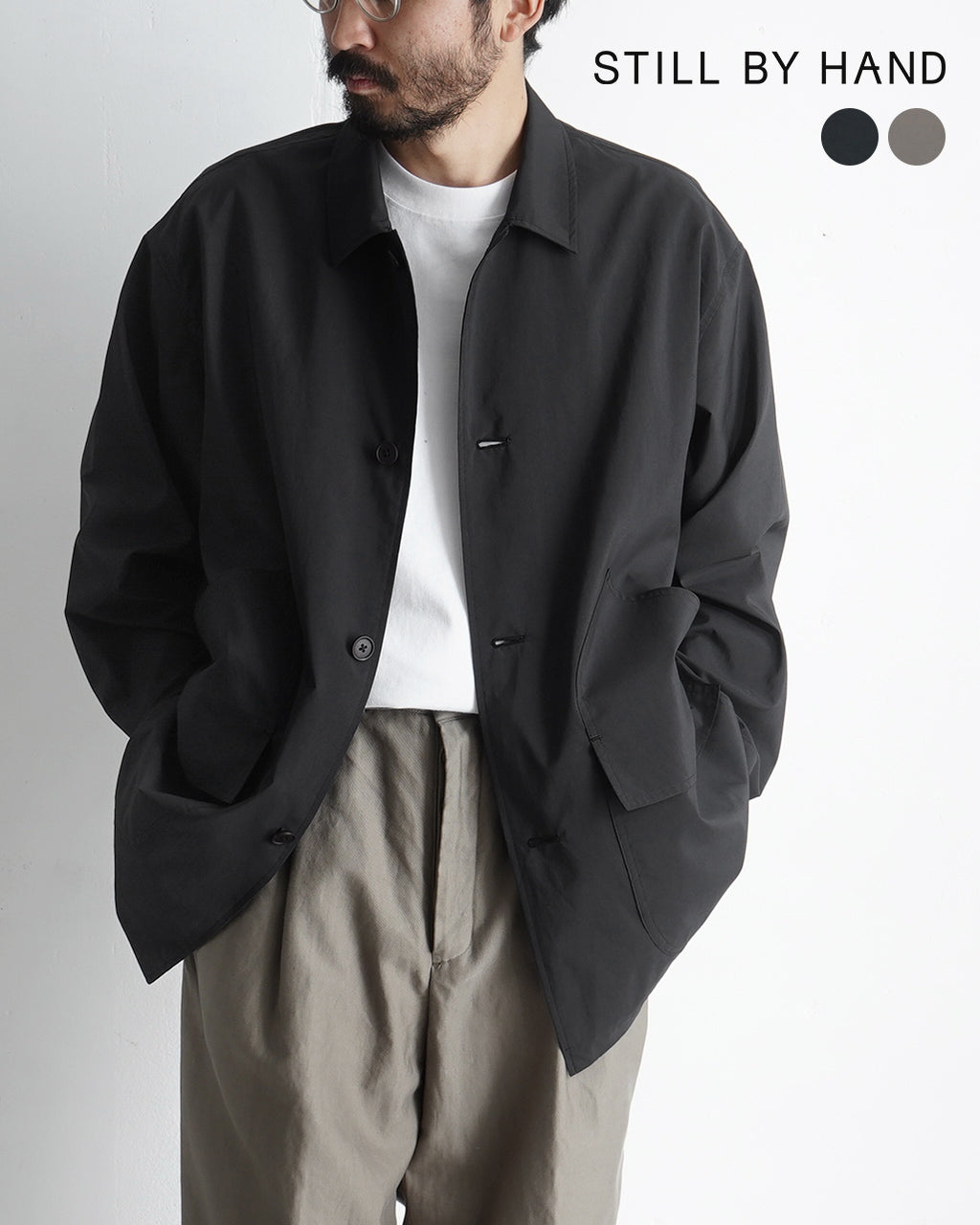 STILL BY HAND AIRY HALF COAT CO04251 Lightweight [Free Shipping] 