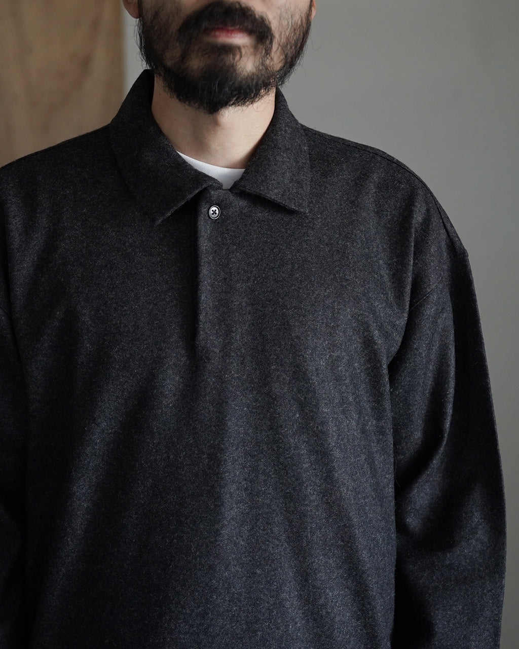 STILL BY HAND スティルバイハンド 長袖 ポロシャツ ウール シルク