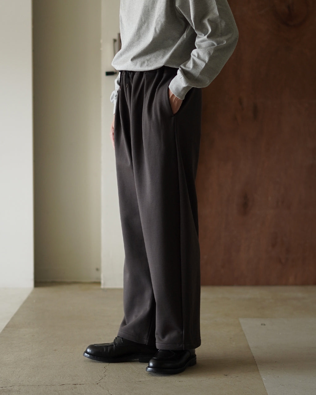 Cotton jersey wide pants CS08253