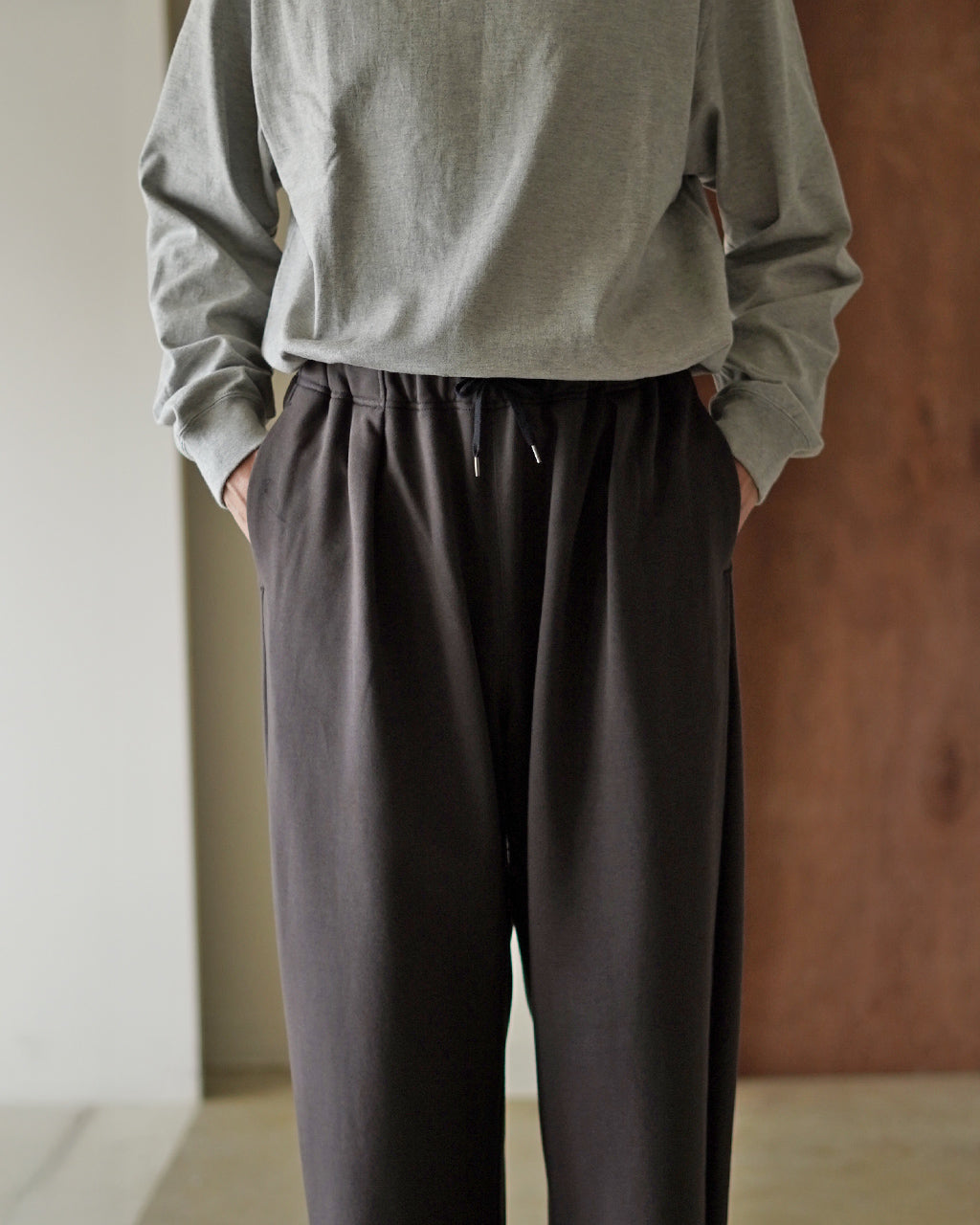 Cotton jersey wide pants CS08253