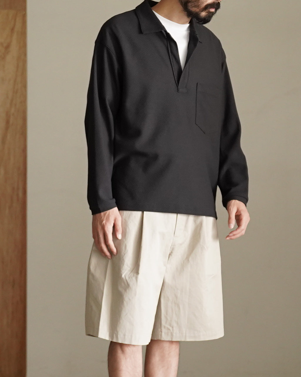 STILL BY HAND スティルバイハンド モスステッチ スキッパーシャツ