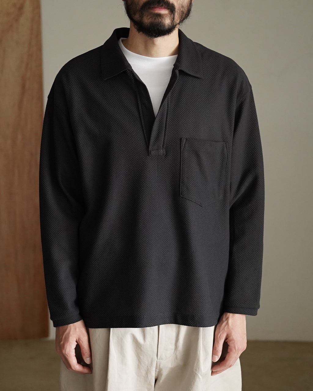 Moss stitch skipper shirt CS08261