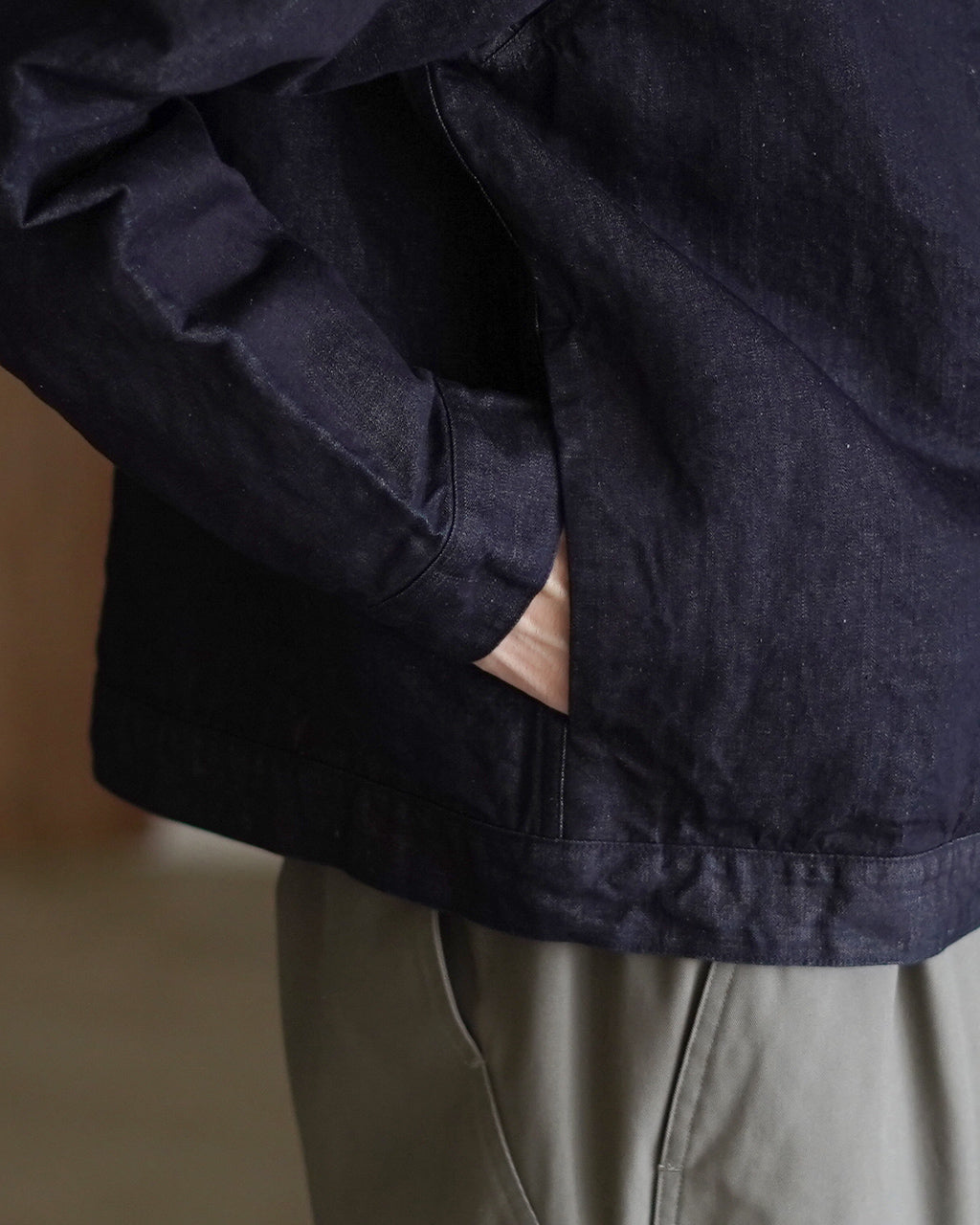 Hemp mixed denim blouson DN01261