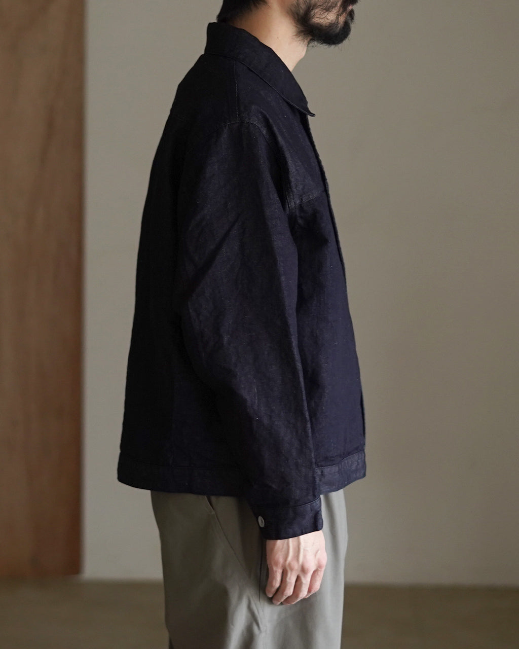 Hemp mixed denim blouson DN01261