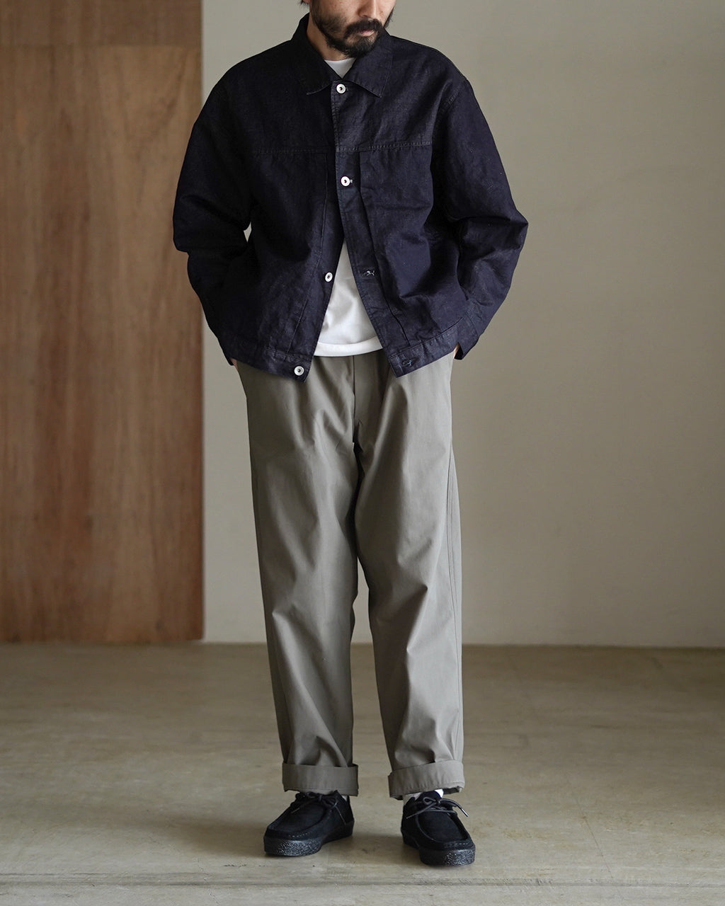 Hemp mixed denim blouson DN01261