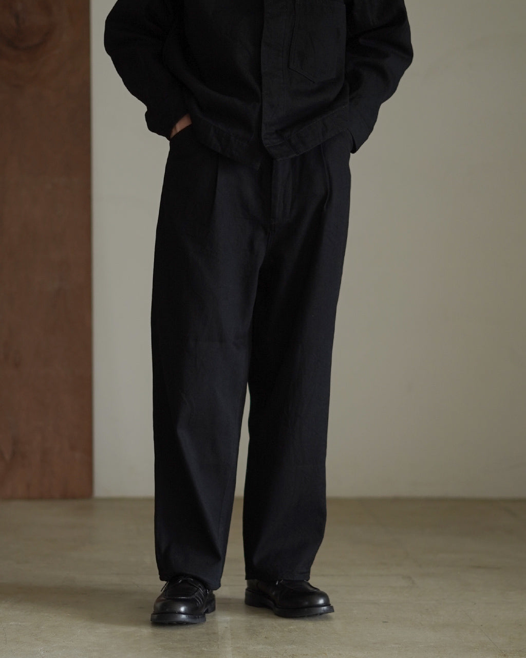 12oz denim 1 tuck pants DN02253