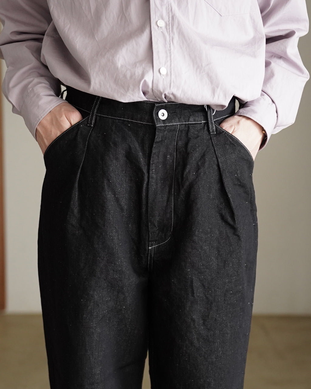 Hemp mixed denim pants DN02261