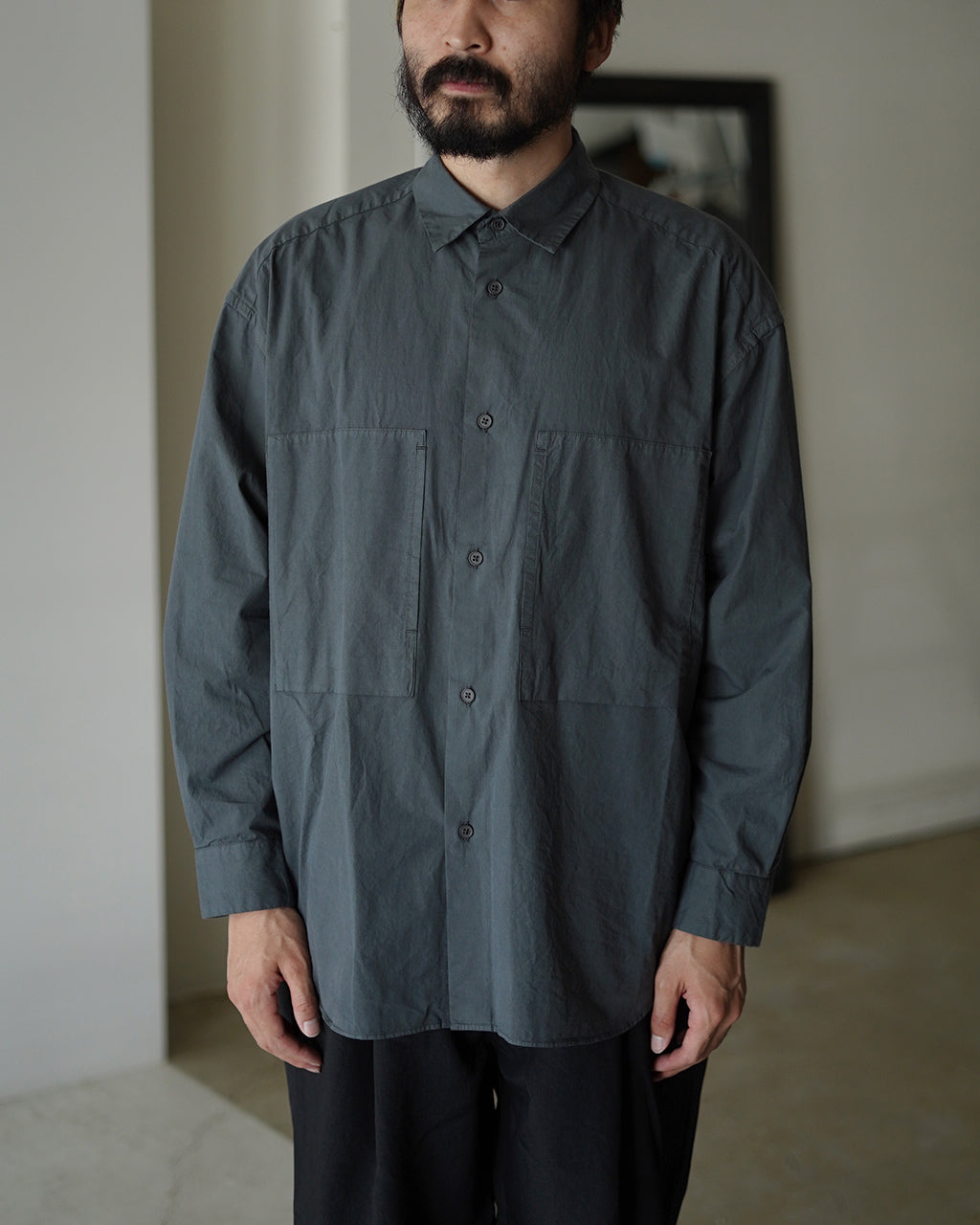 STILL BY HAND Garment-dye over shirt SH01253