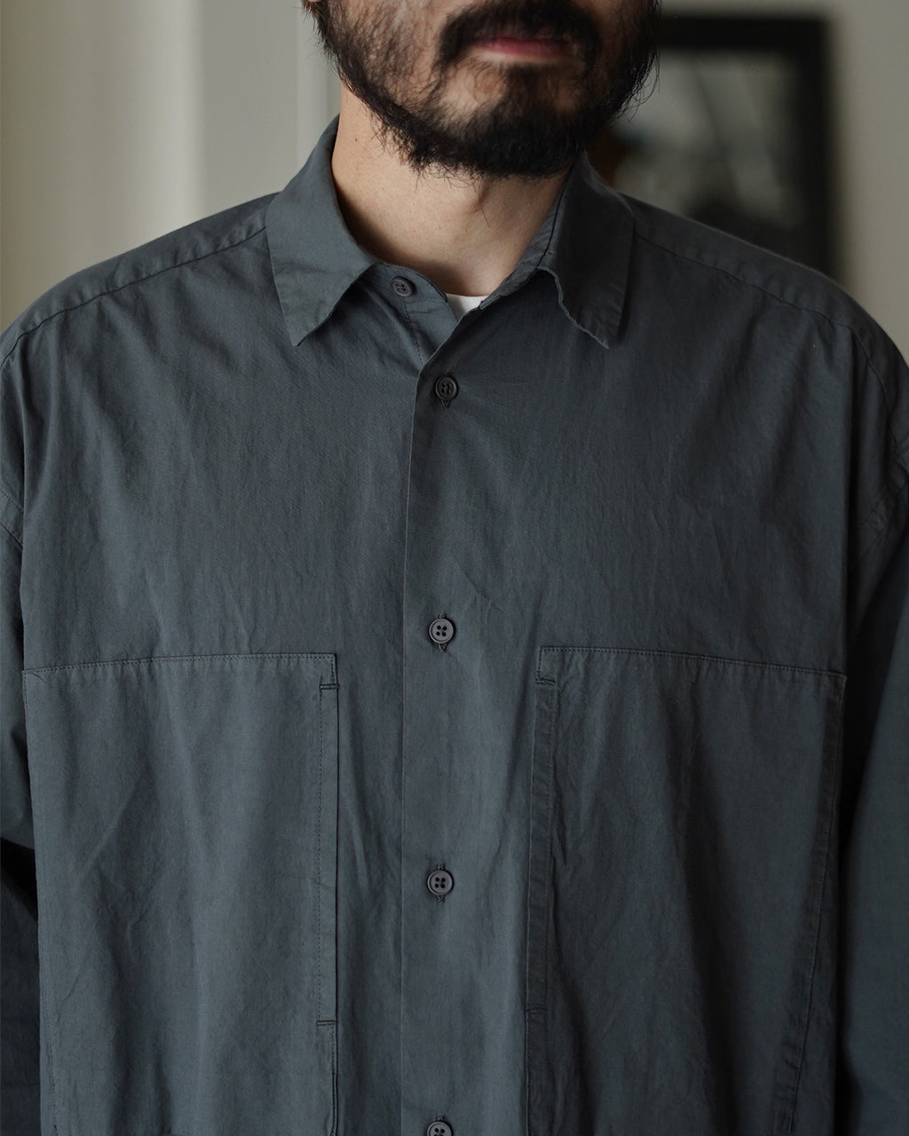 STILL BY HAND Garment-dye over shirt SH01253