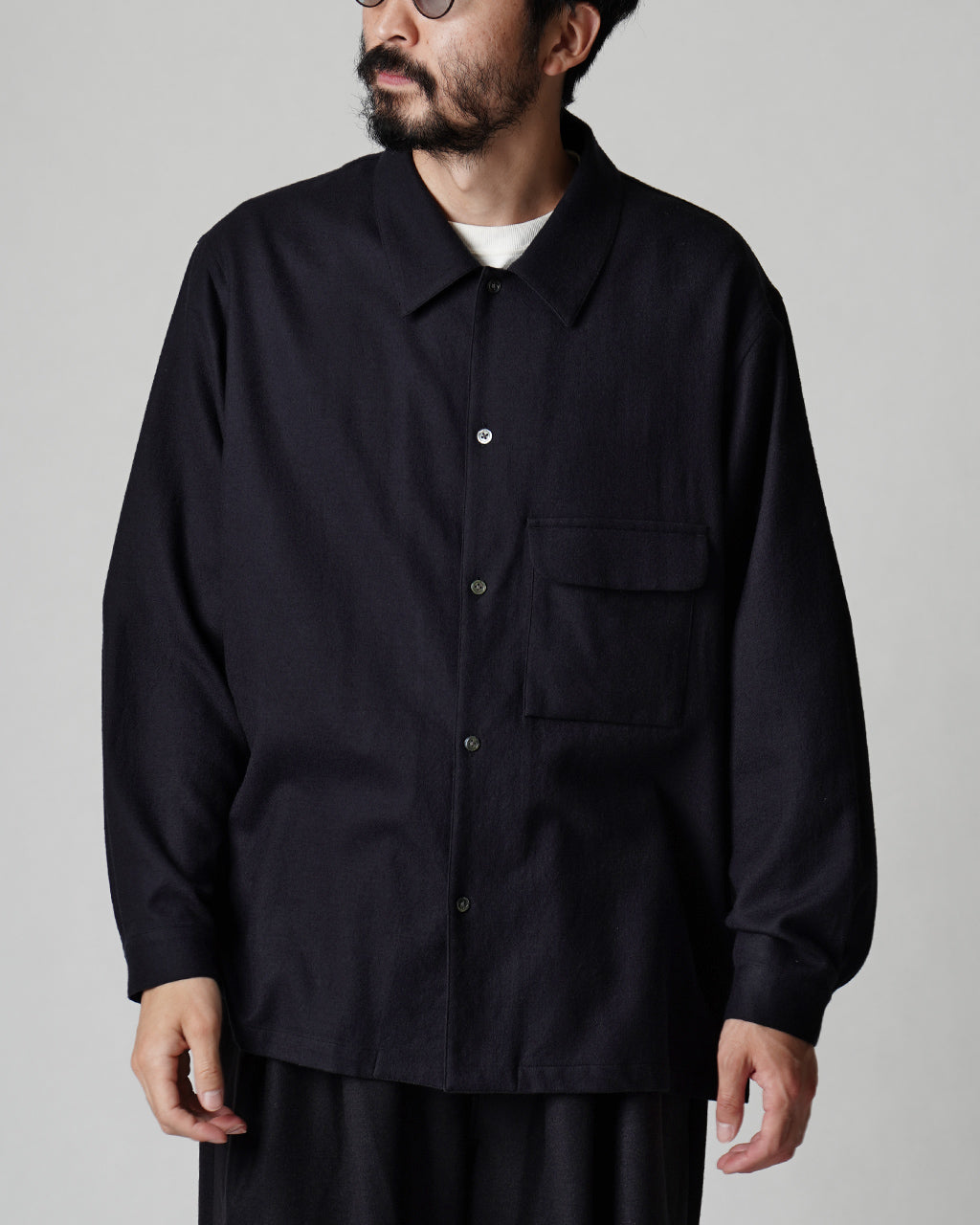 【アウトレット！30%OFF】STILL BY HAND スティルバイハンド フラット ボトム ウール シャツ FLAT BOTTOM WOOL SHIRT ボタンシャツ SH03243【送料無料】