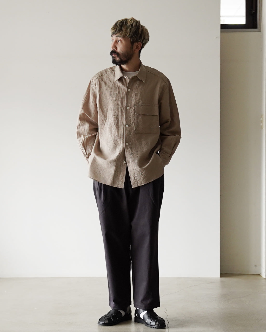 STILL BY HAND スティルバイハンド ウール リネン シャツ メンズ SH