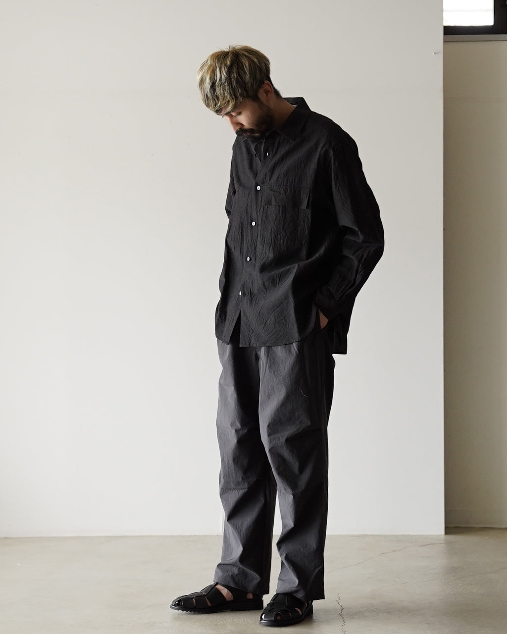 STILL BY HAND スティルバイハンド ウール リネン シャツ メンズ SH