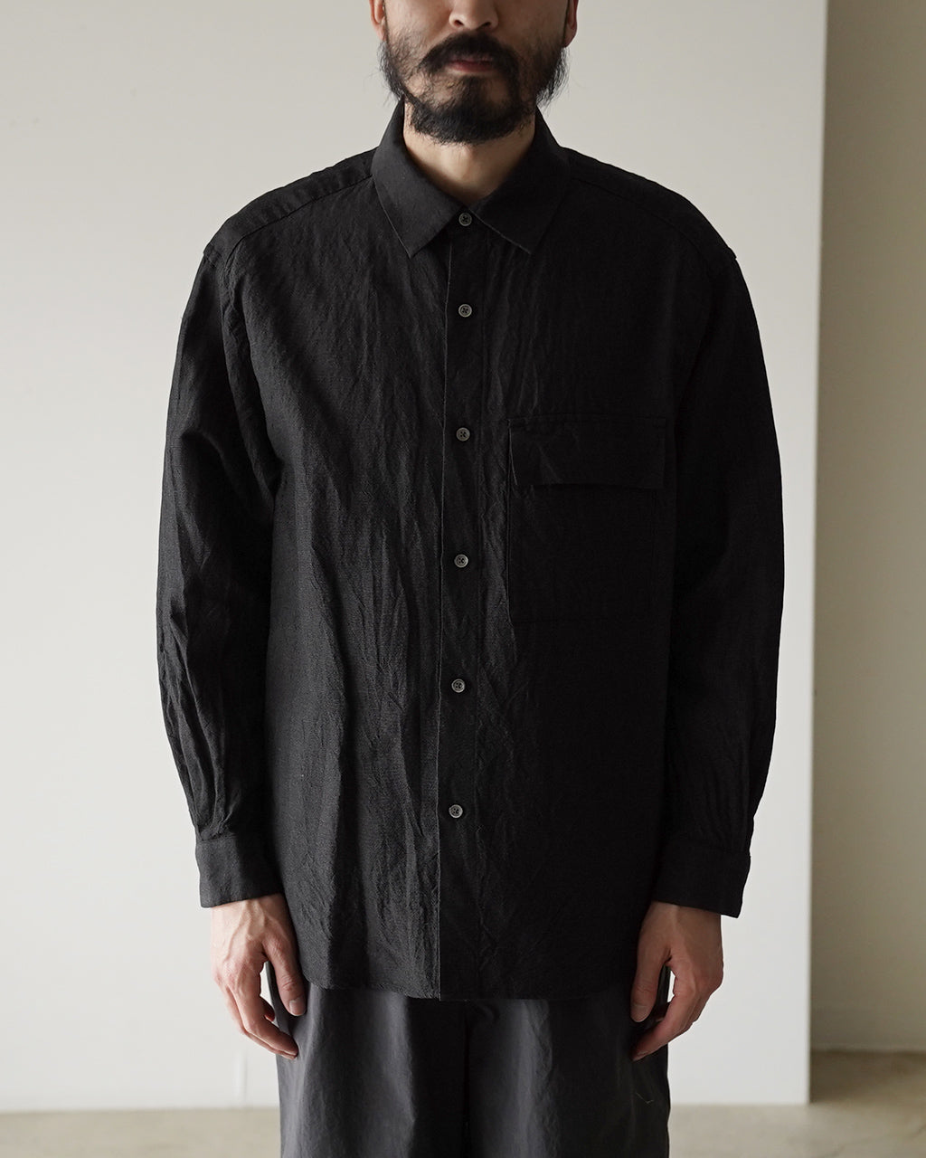 STILL BY HAND スティルバイハンド ウール リネン シャツ メンズ SH