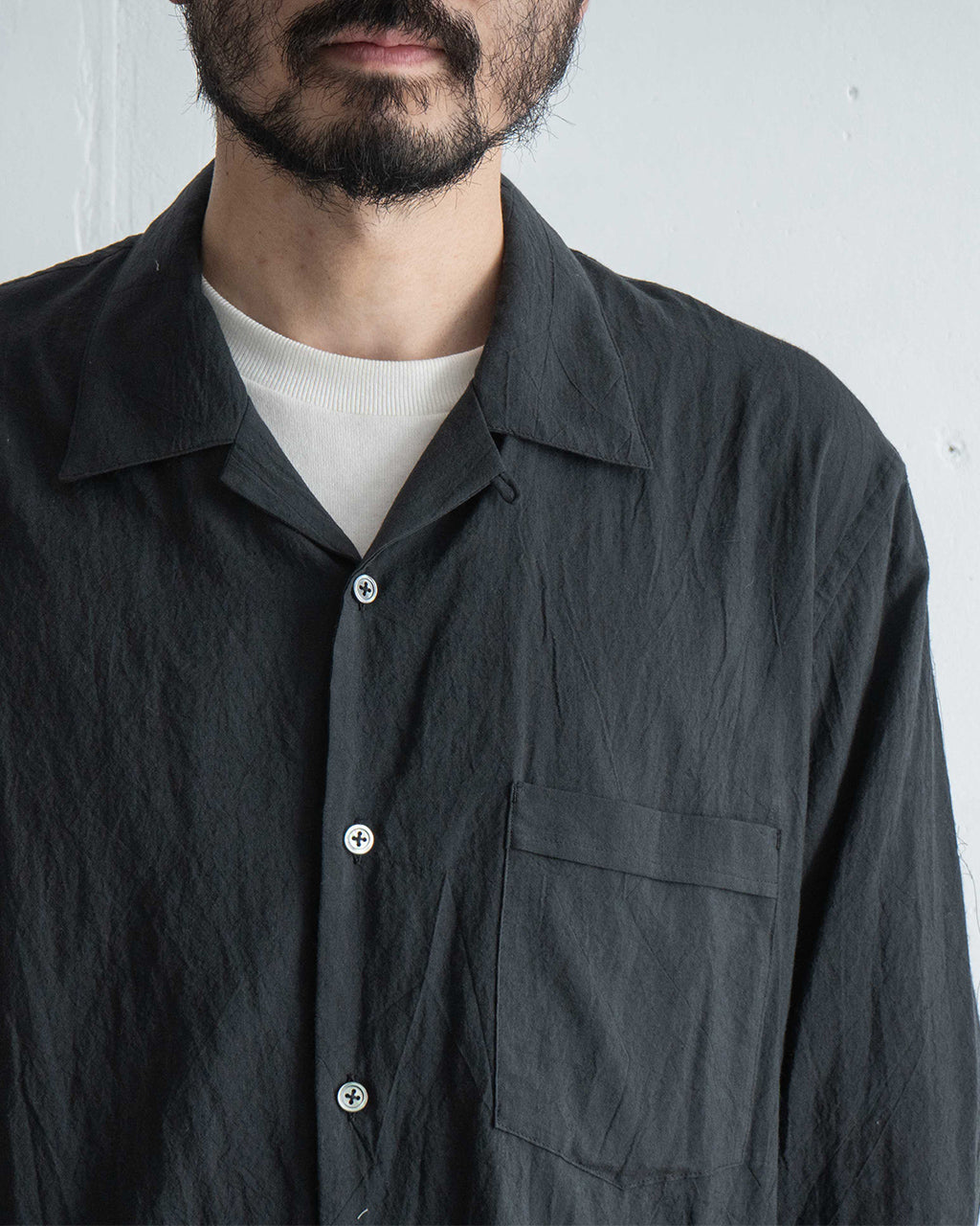 STILL BY HAND スティルバイハンド オープンカラーシャツ 長袖 シャツ コットン シルク 開襟 SH04252【送料無料】